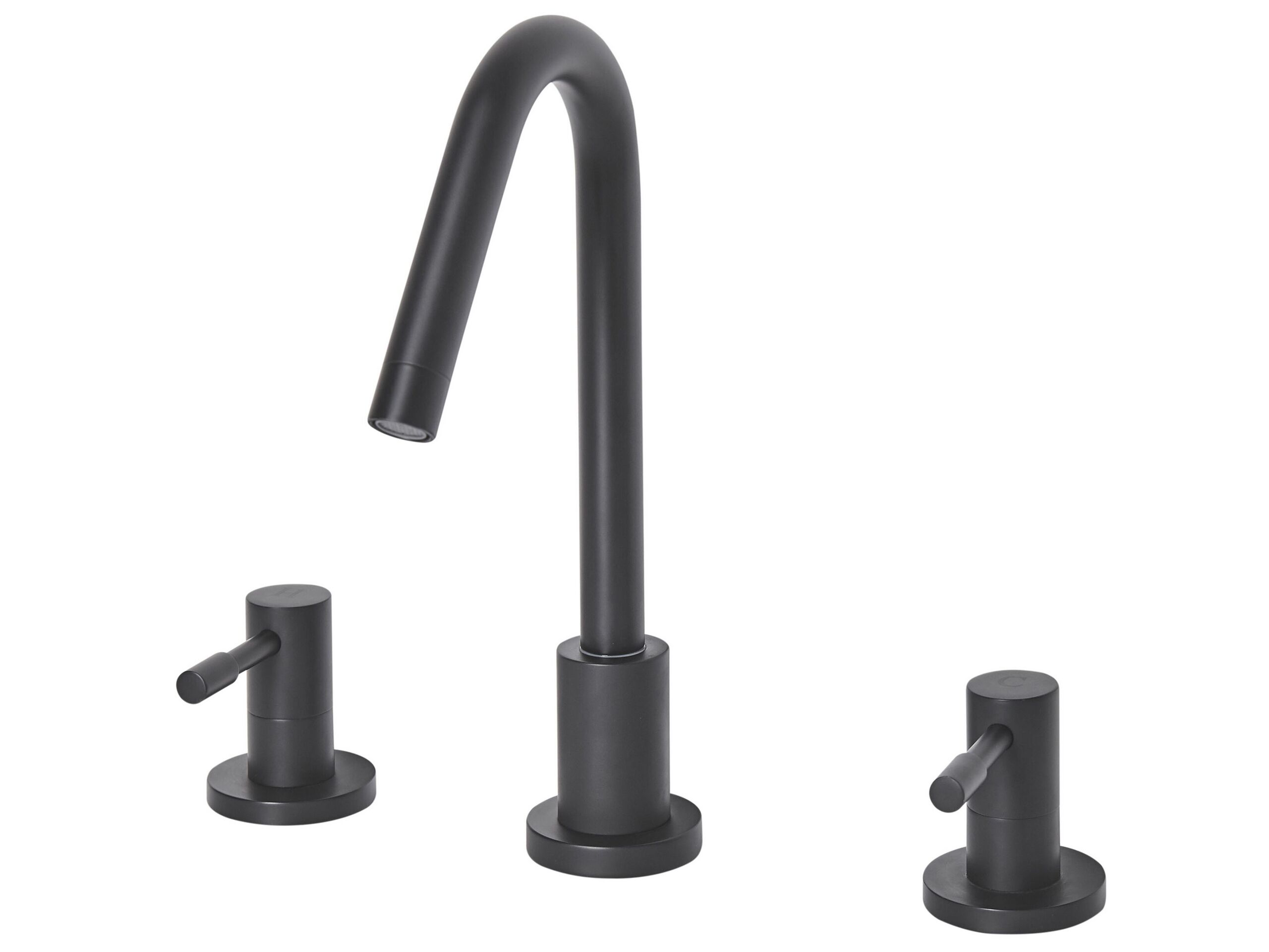 3 Hole Bathroom Basin Tap Black KALAMBO - Gemini Interiors