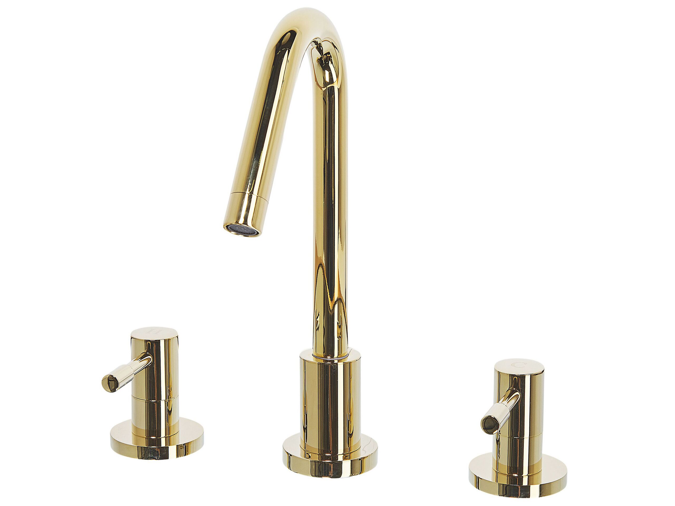 3 Hole Bathroom Basin Tap Gold KALAMBO - Gemini Interiors