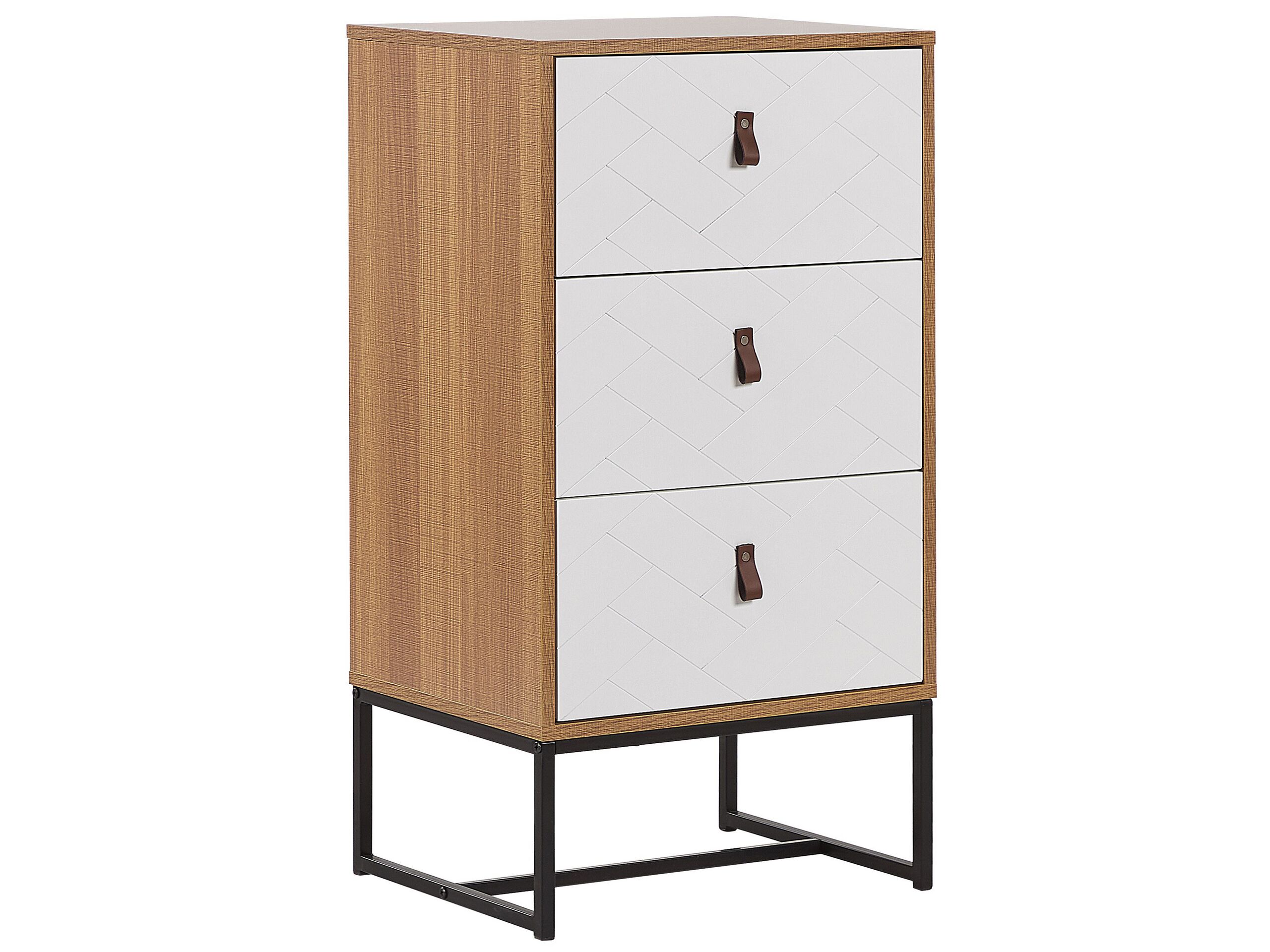 FRANKLIN Oak Finish Chest of Drawers - Tallboy, Small-sized, 3 Drawers - Gemini Interiors