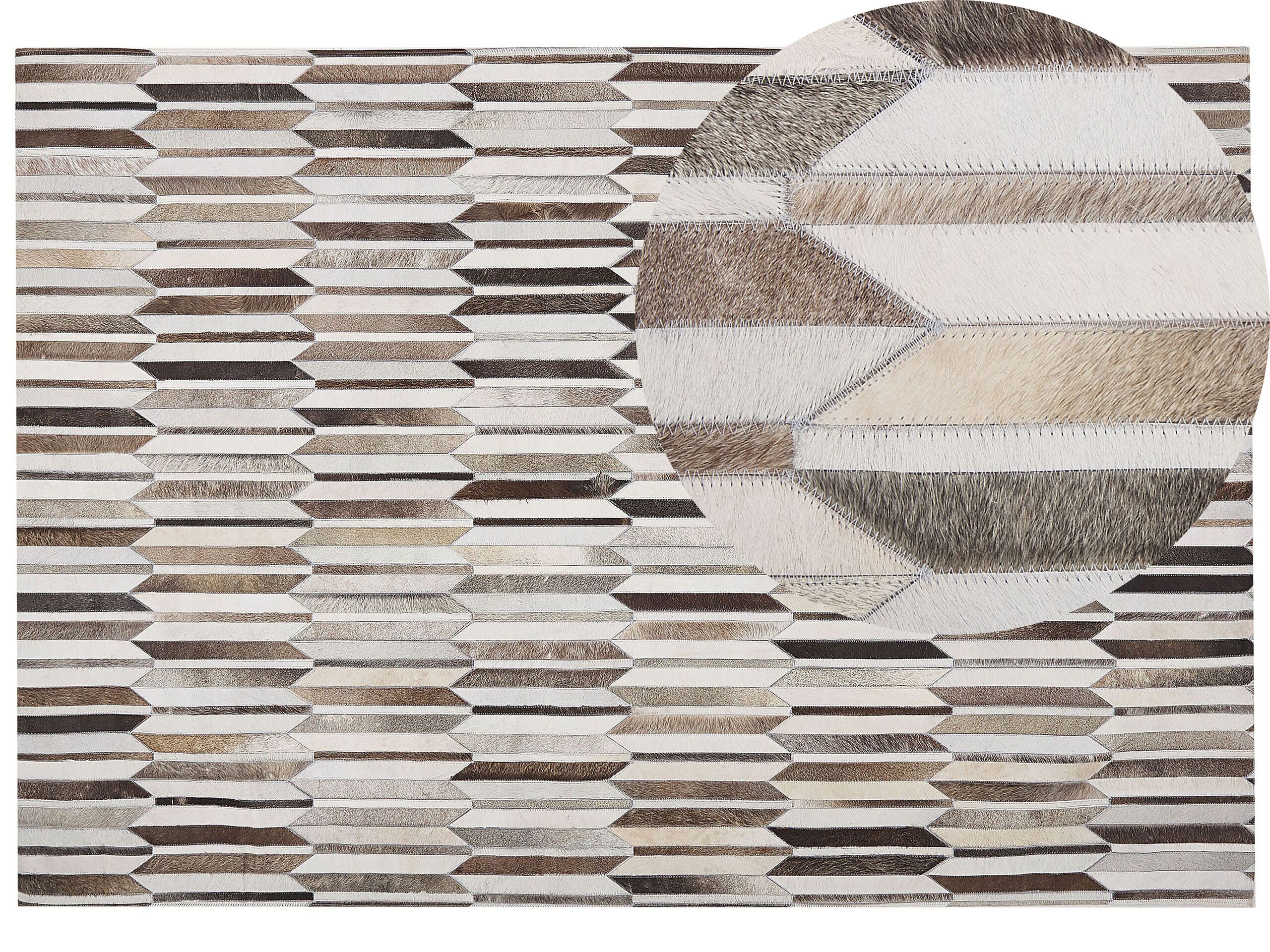 Cowhide Area Rug 160x230cm Brown and Beige - Gemini Interiors