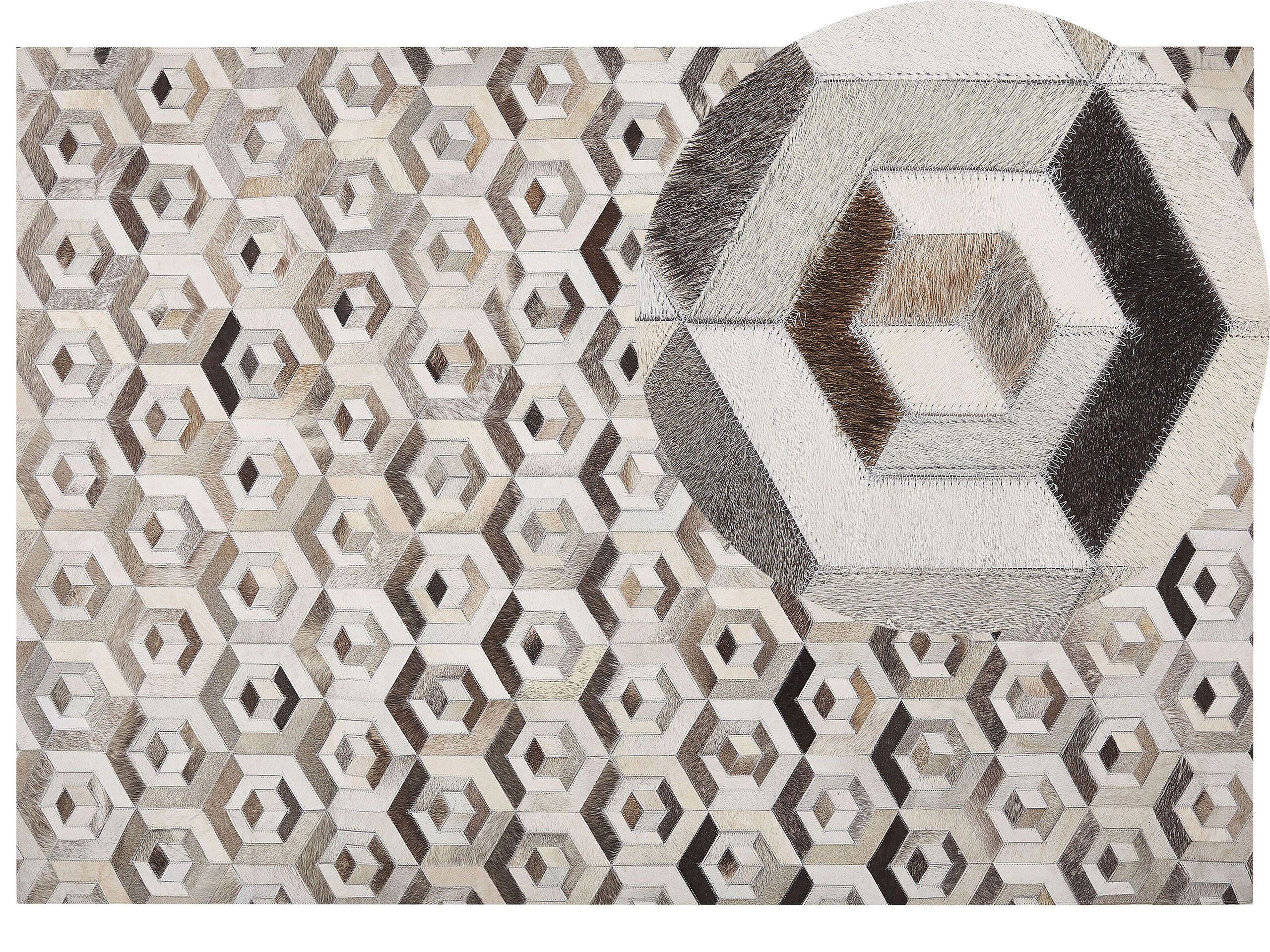 Cowhide Area Rug 160x230cm Brown and Beige - Gemini Interiors