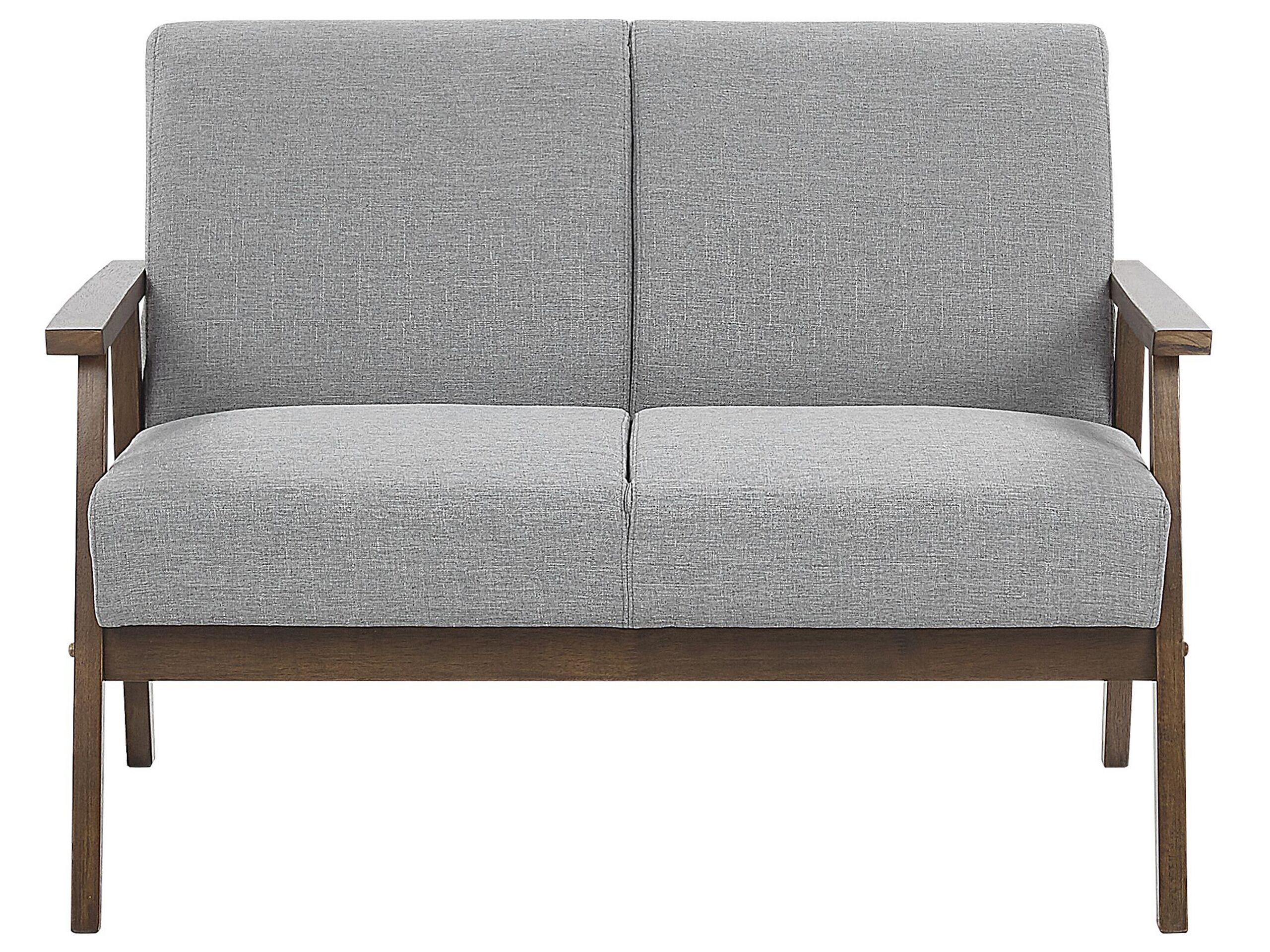 2 Seater Fabric Sofa Grey ASNES - Gemini Interiors