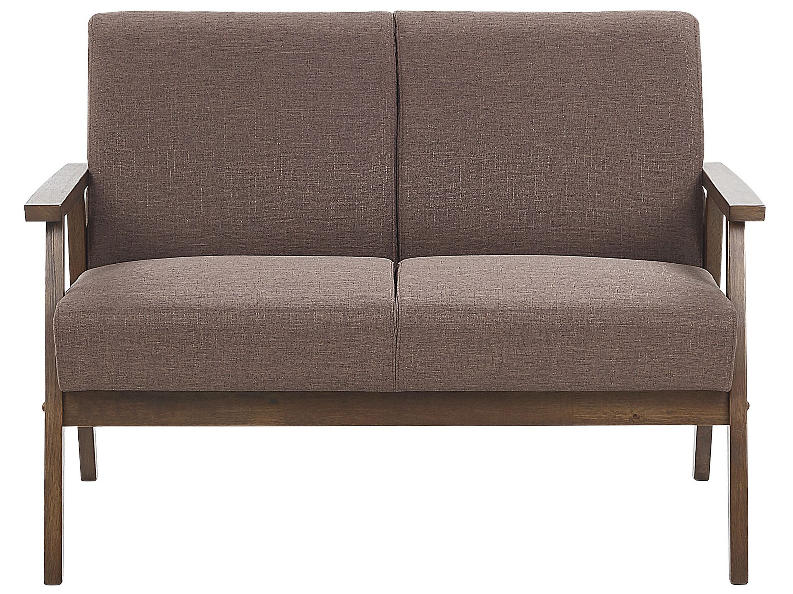 2 Seater Fabric Sofa Brown ASNES - Gemini Interiors