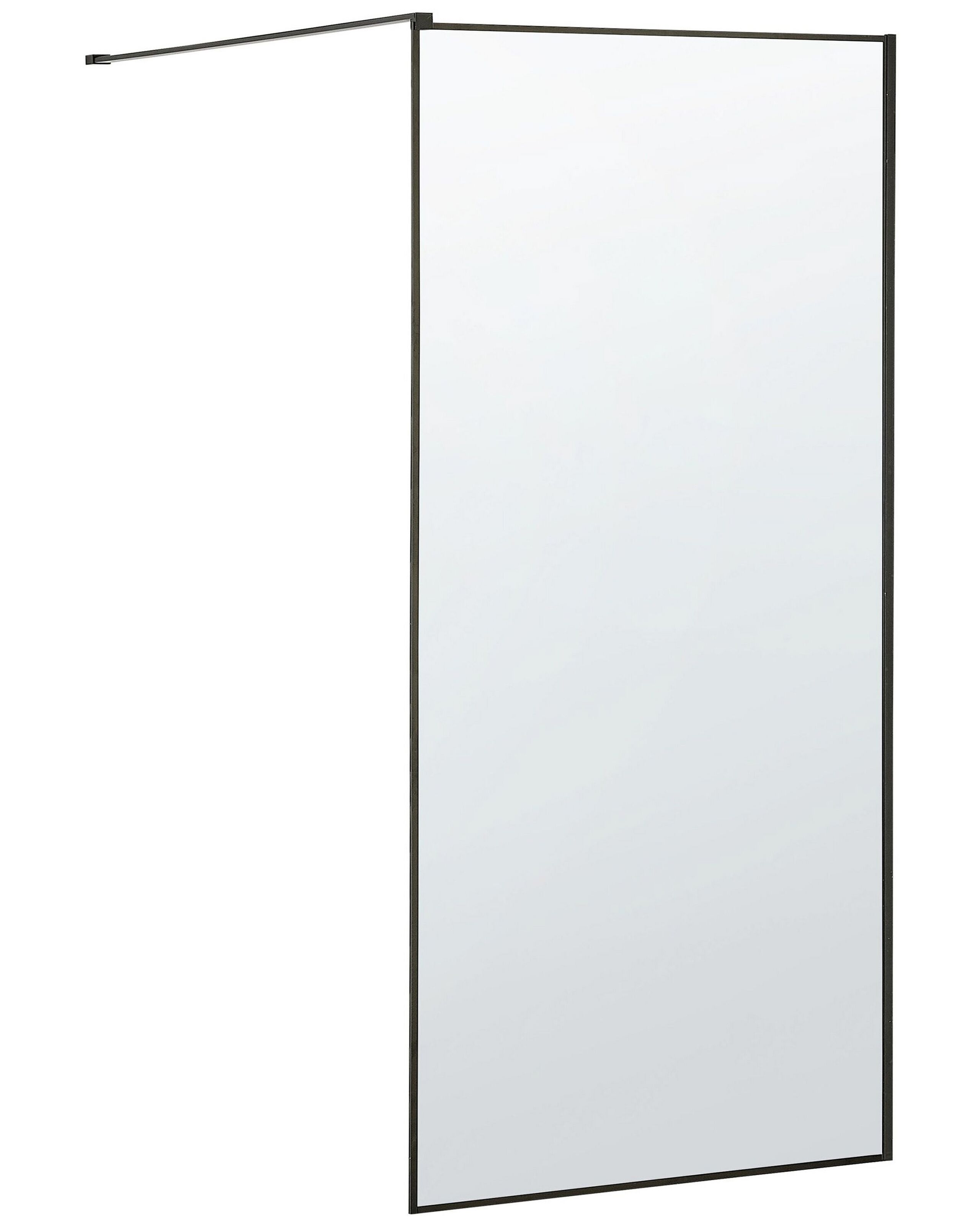 Tempered Glass Shower Screen 90 x 190 cm Black WASPAM - Gemini Interiors
