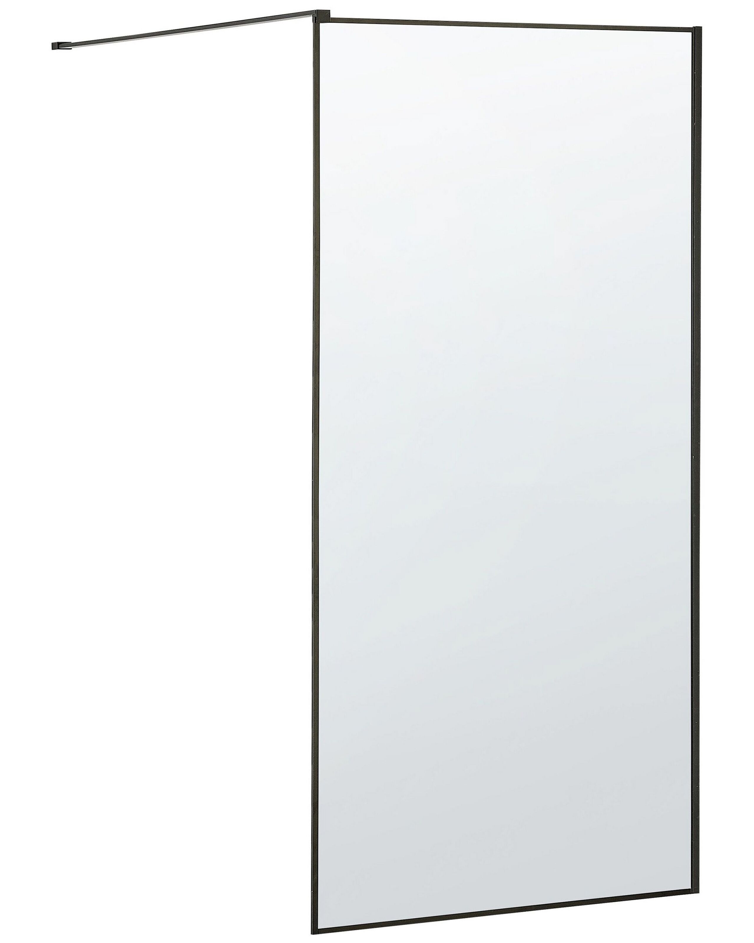 Tempered Glass Shower Screen 100 x 190 cm Black WASPAM - Gemini Interiors