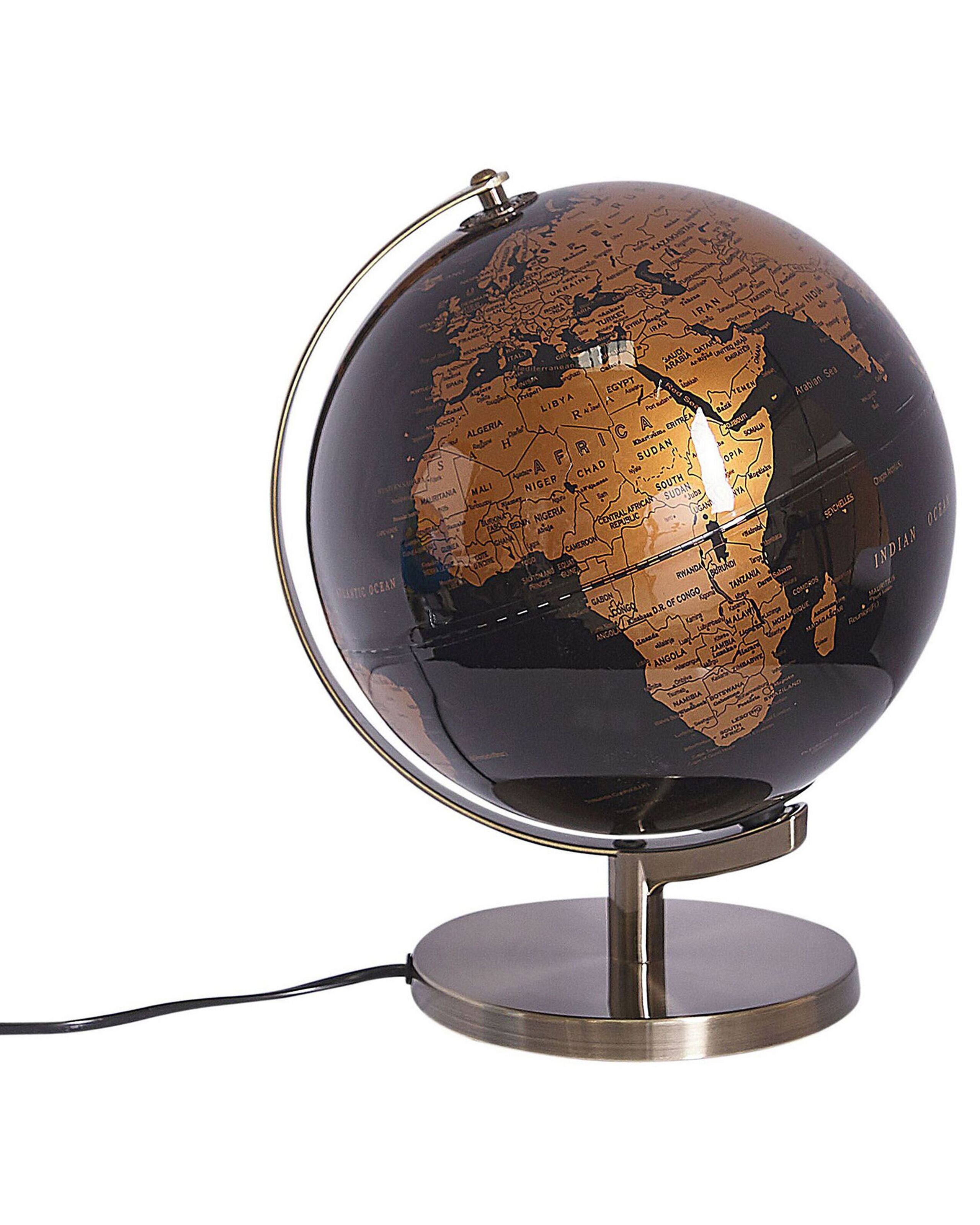 Decorative Globe with LED 32cm Black and Copper - Gemini Interiors