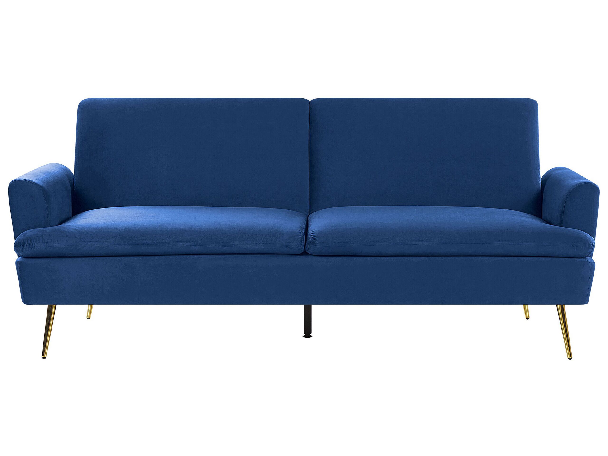 Velvet Sofa Bed Navy Blue VETTRE - Gemini Interiors