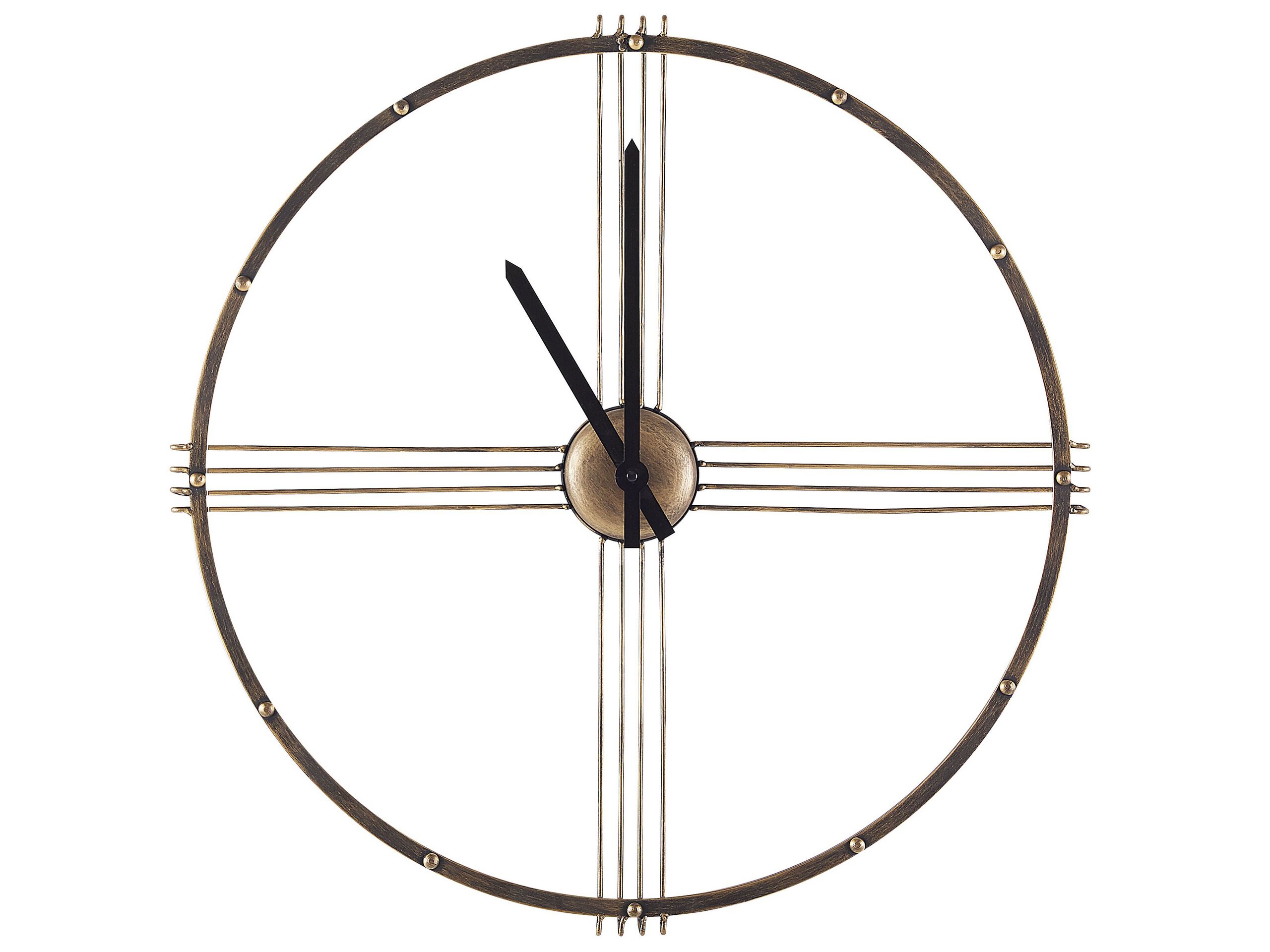 Iron Skeleton Wall Clock 64cm Gold - Gemini Interiors