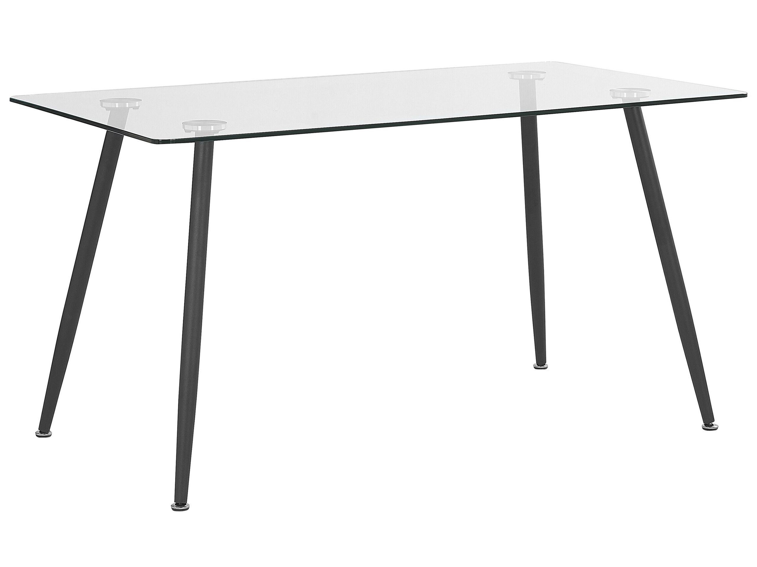 Glass Top Dining Table 140 x 80 cm MIDLAND - Gemini Interiors