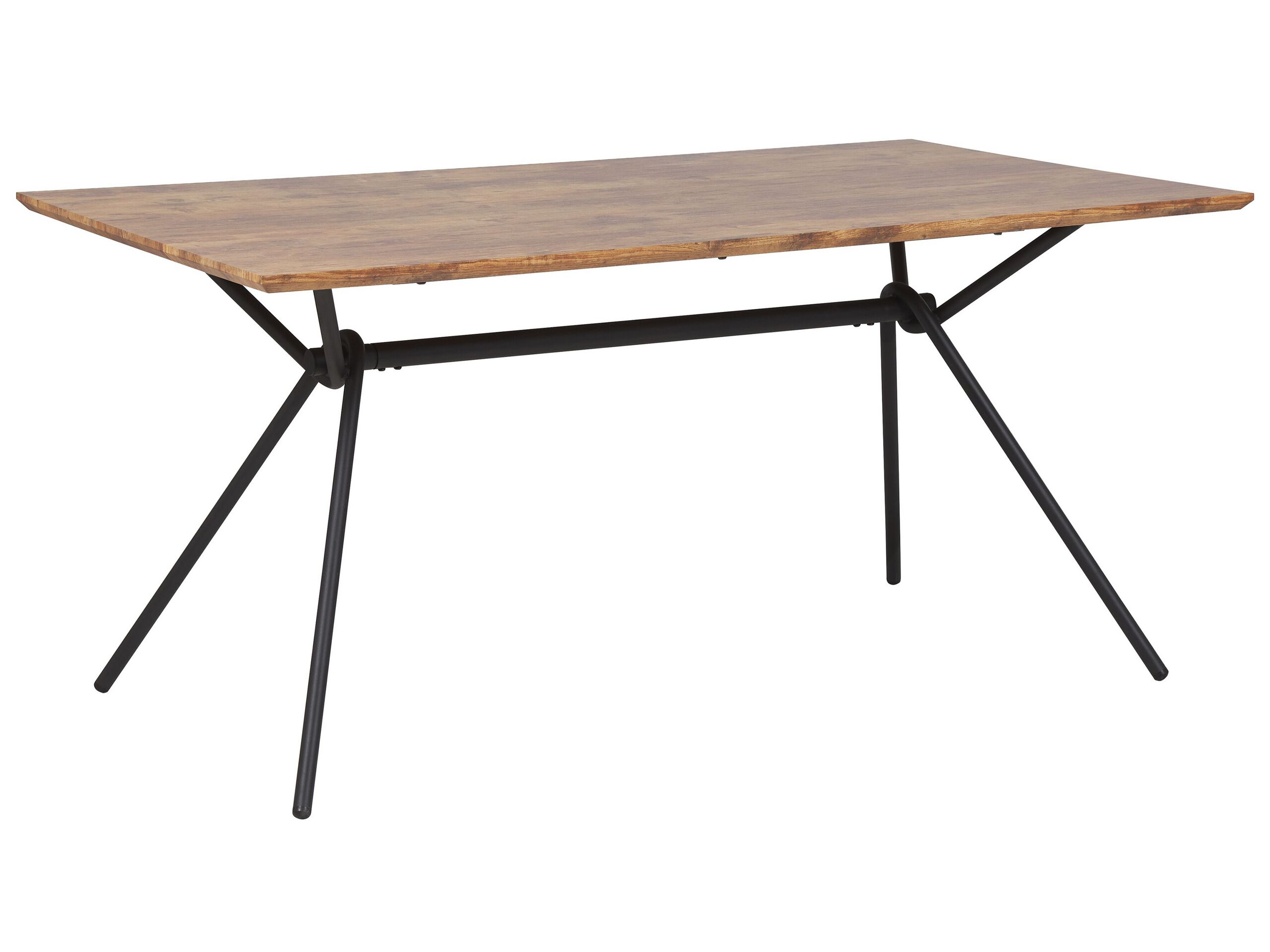 Dining Table 160 x 90 cm Dark Wood with Black AMSTERDAM - Gemini Interiors