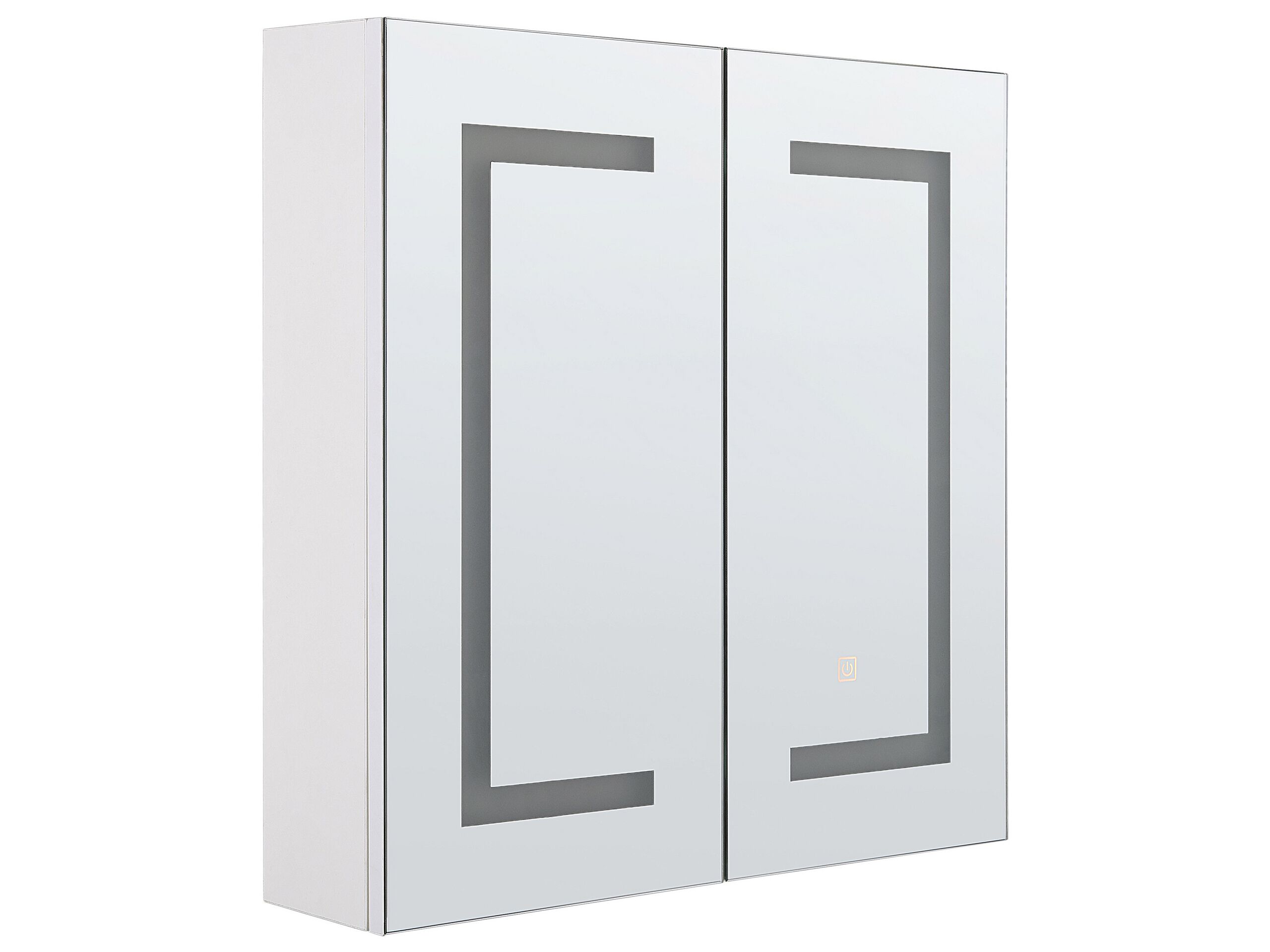 Bathroom Wall Mounted Mirror Cabinet with LED White 60 x 60 cm MAZARREDO - Gemini Interiors