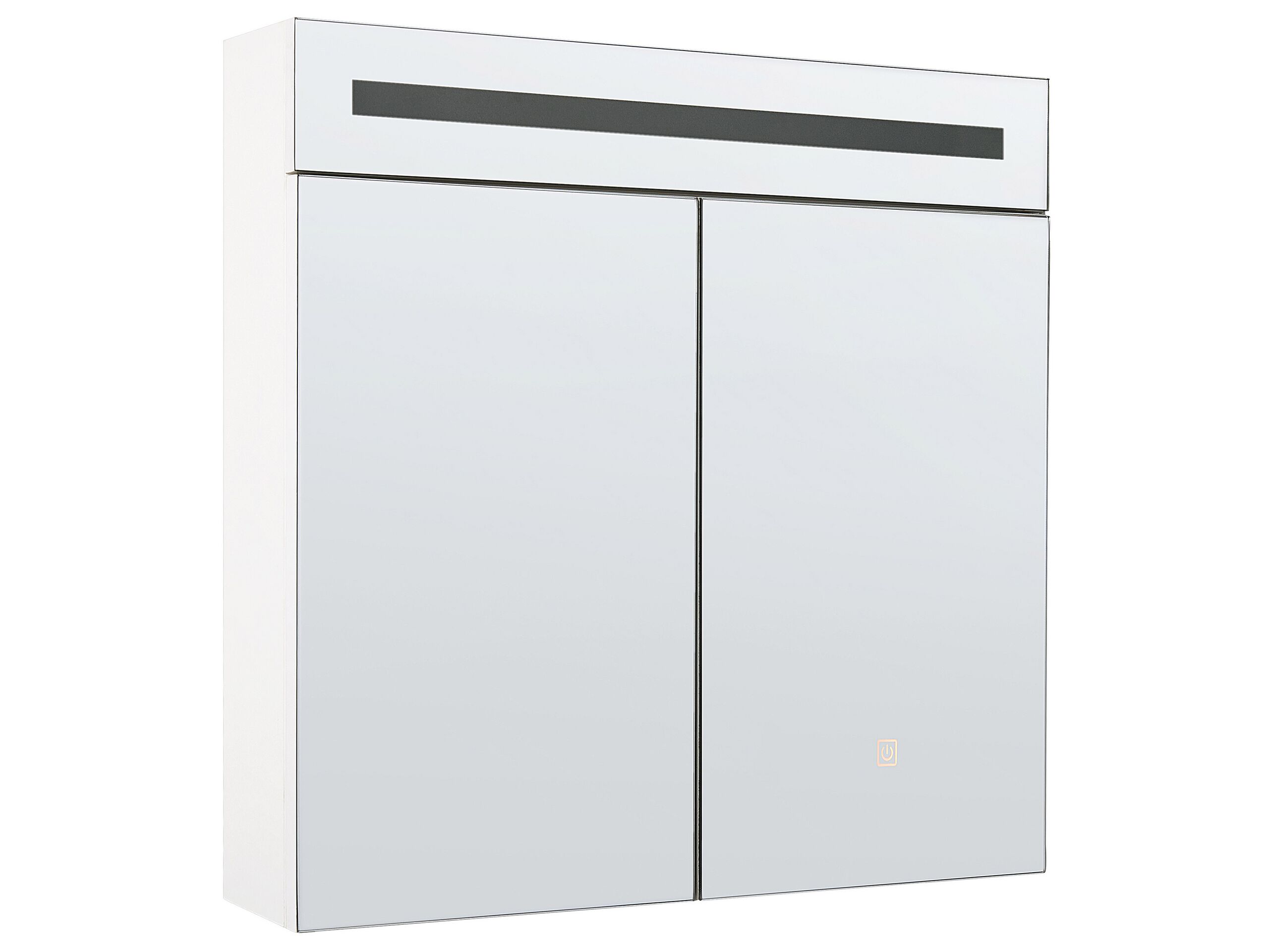 Bathroom Wall Mounted Mirror Cabinet with LED White 60 x 60 cm JARAMILLO - Gemini Interiors