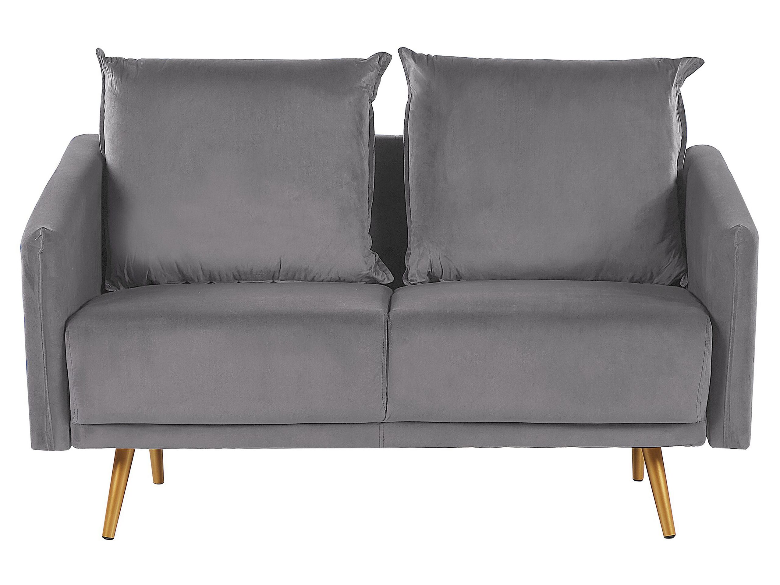 2 Seater Velvet Sofa Grey MAURA - Gemini Interiors