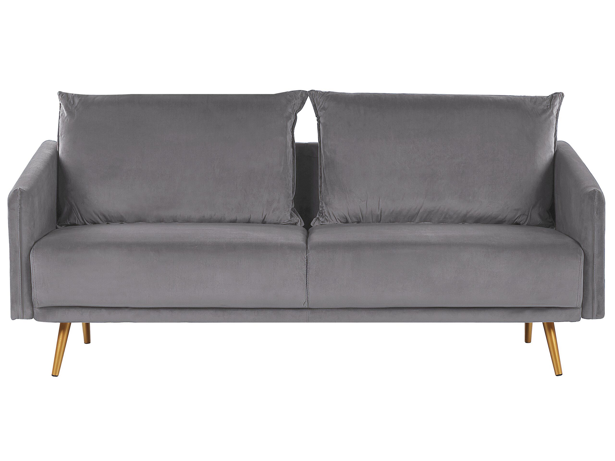 3 Seater Velvet Sofa Grey MAURA - Gemini Interiors