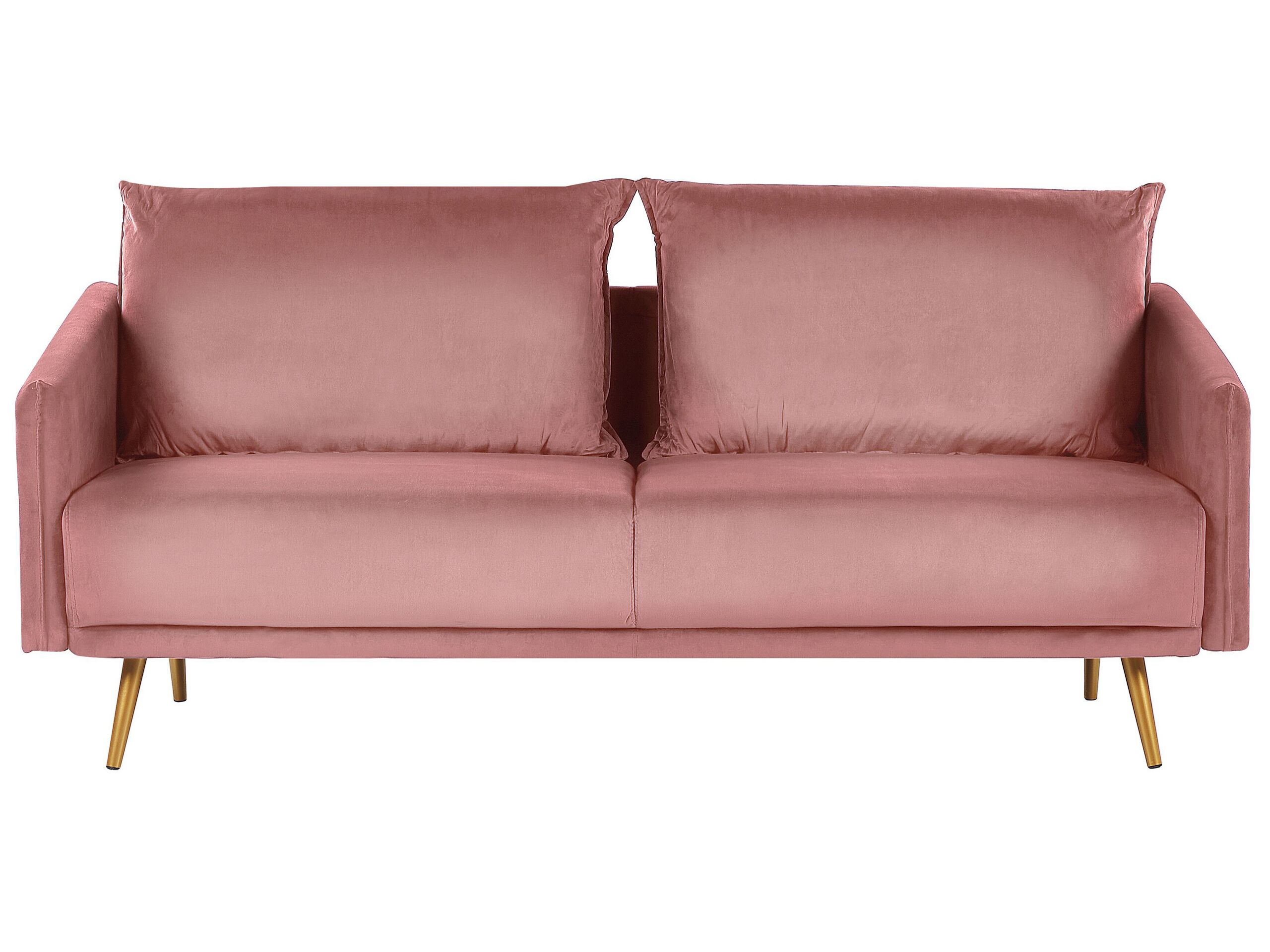 3 Seater Velvet Sofa Pink MAURA - Gemini Interiors
