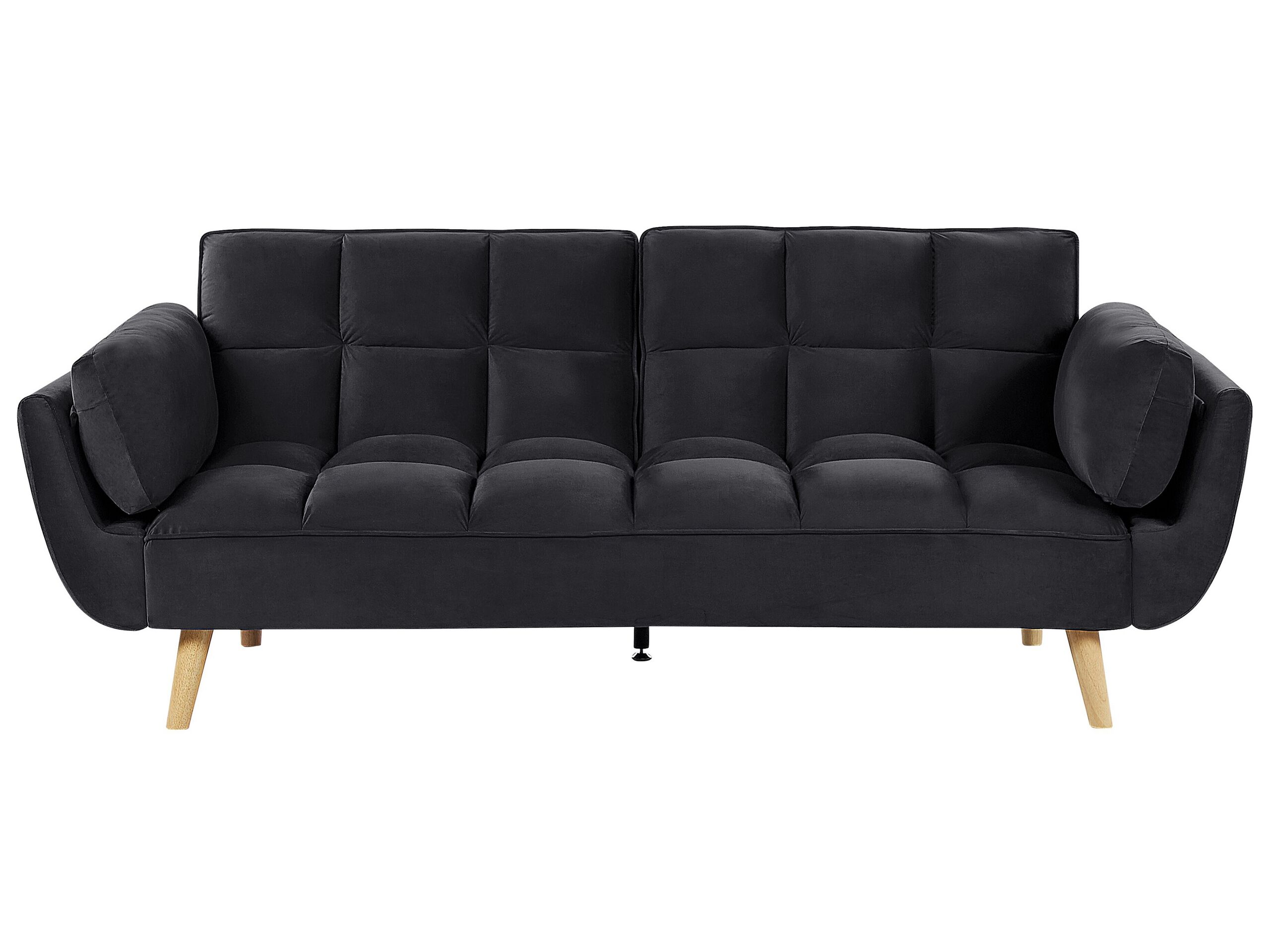 Velvet Sofa Bed Black ASBY - Gemini Interiors