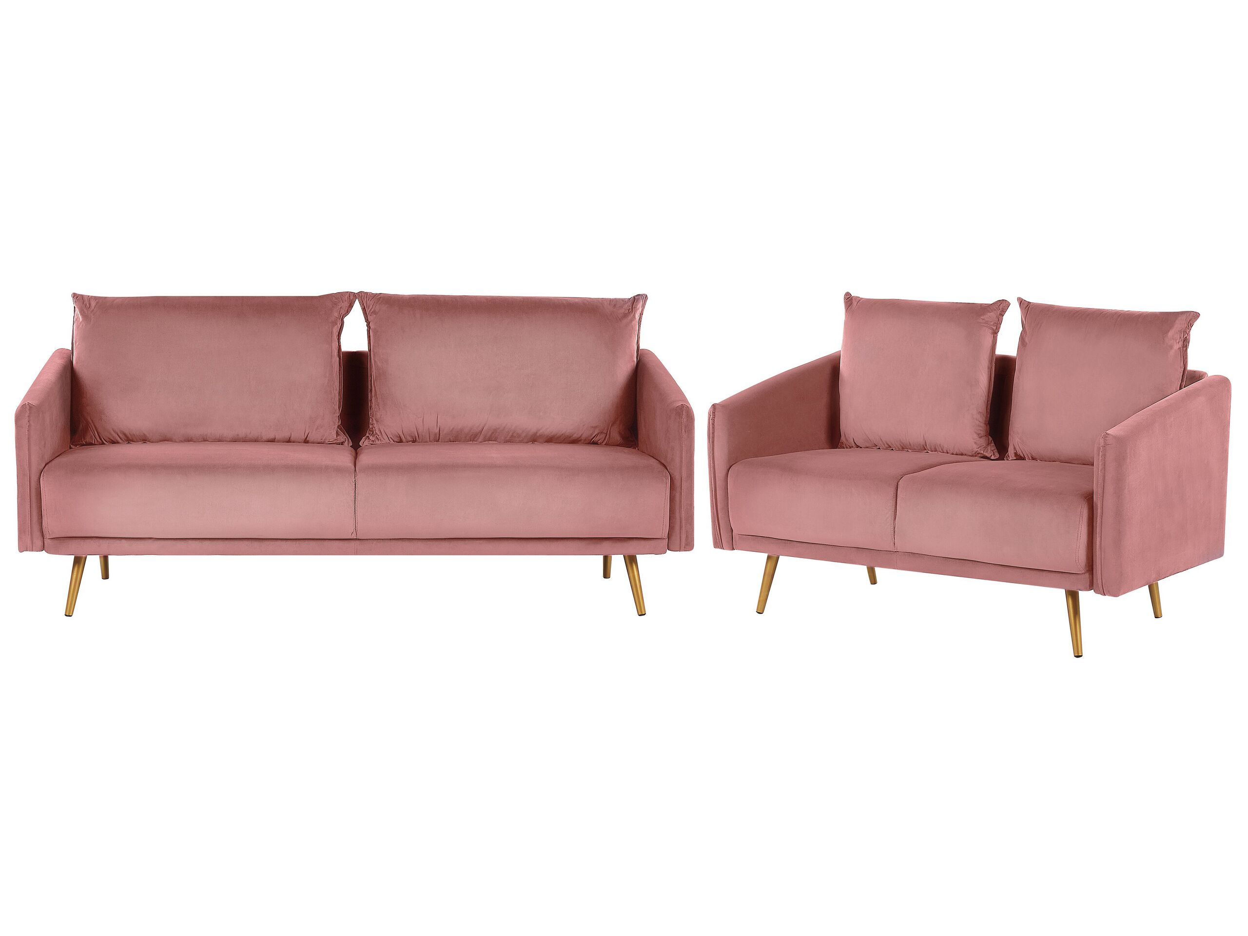 Velvet Sofa Set Pink MAURA - Gemini Interiors