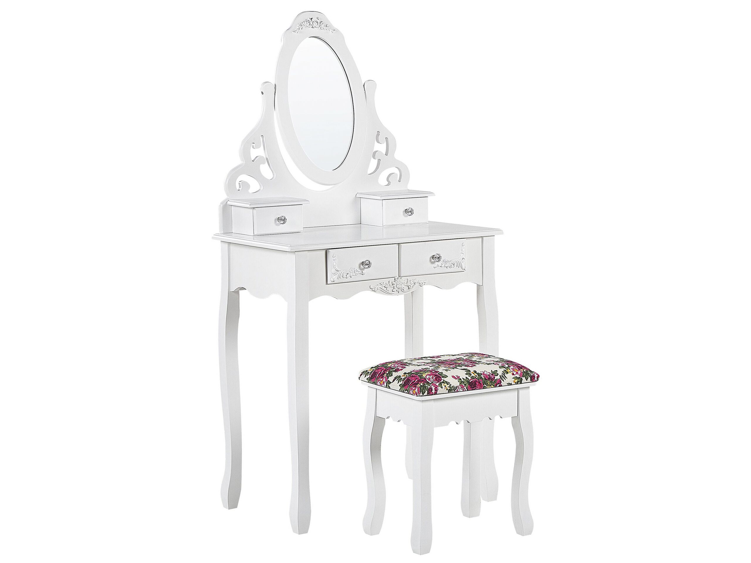 Dressing Table - VINMAX 4 Drawer Dresser White 39cm - Gemini Interiors