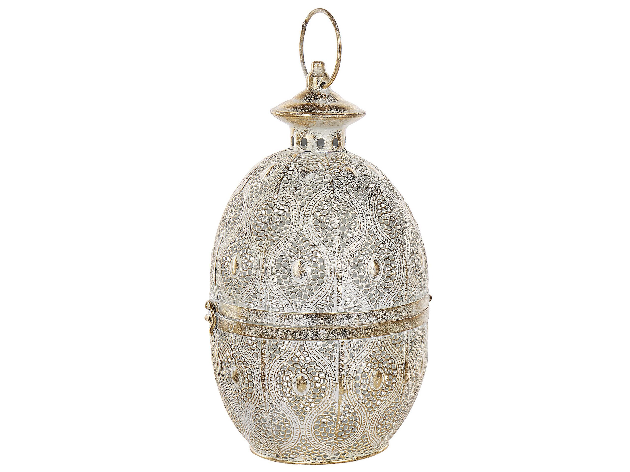 Metal Candle Lantern 34 cm Gold AMORGOS - Gemini Interiors