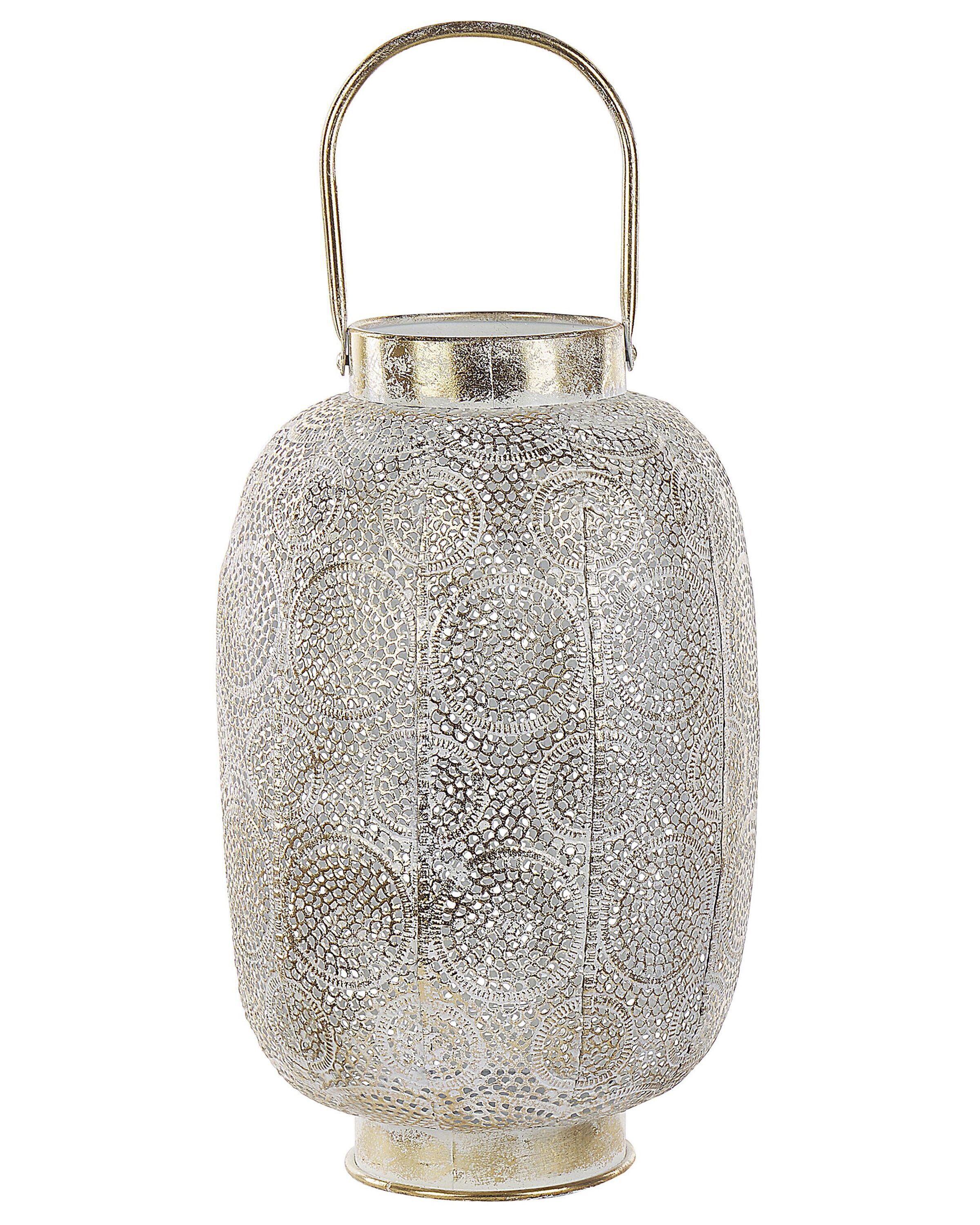 Metal Candle Lantern 40 cm Gold LANTAU - Gemini Interiors