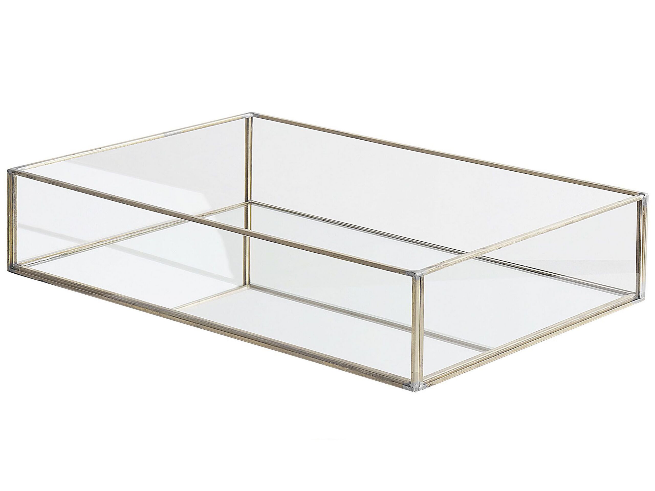 Mirrored Decorative Tray Silver - Gemini Interiors