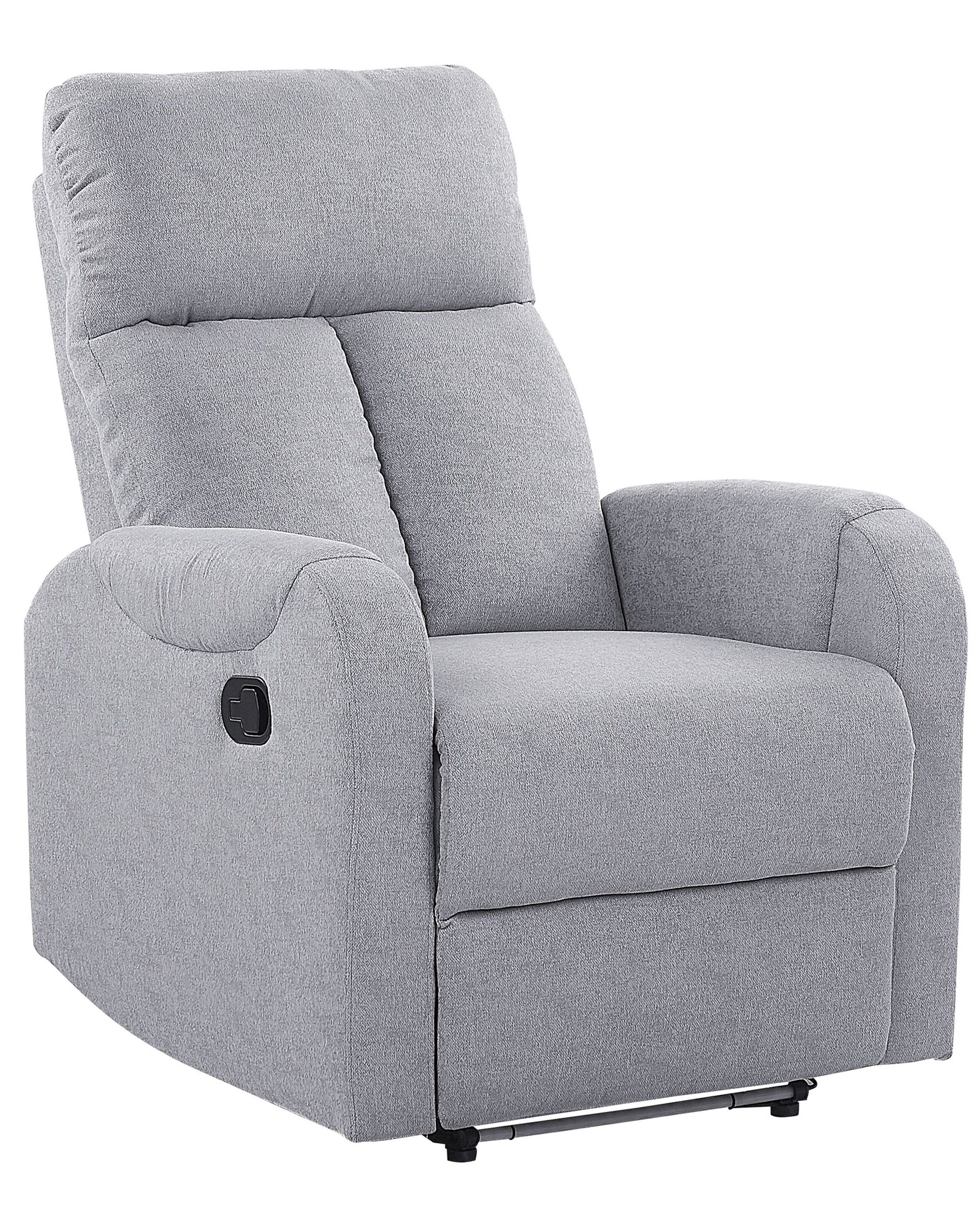LED Recliner Chair with USB Port Grey SOMERO - Gemini Interiors