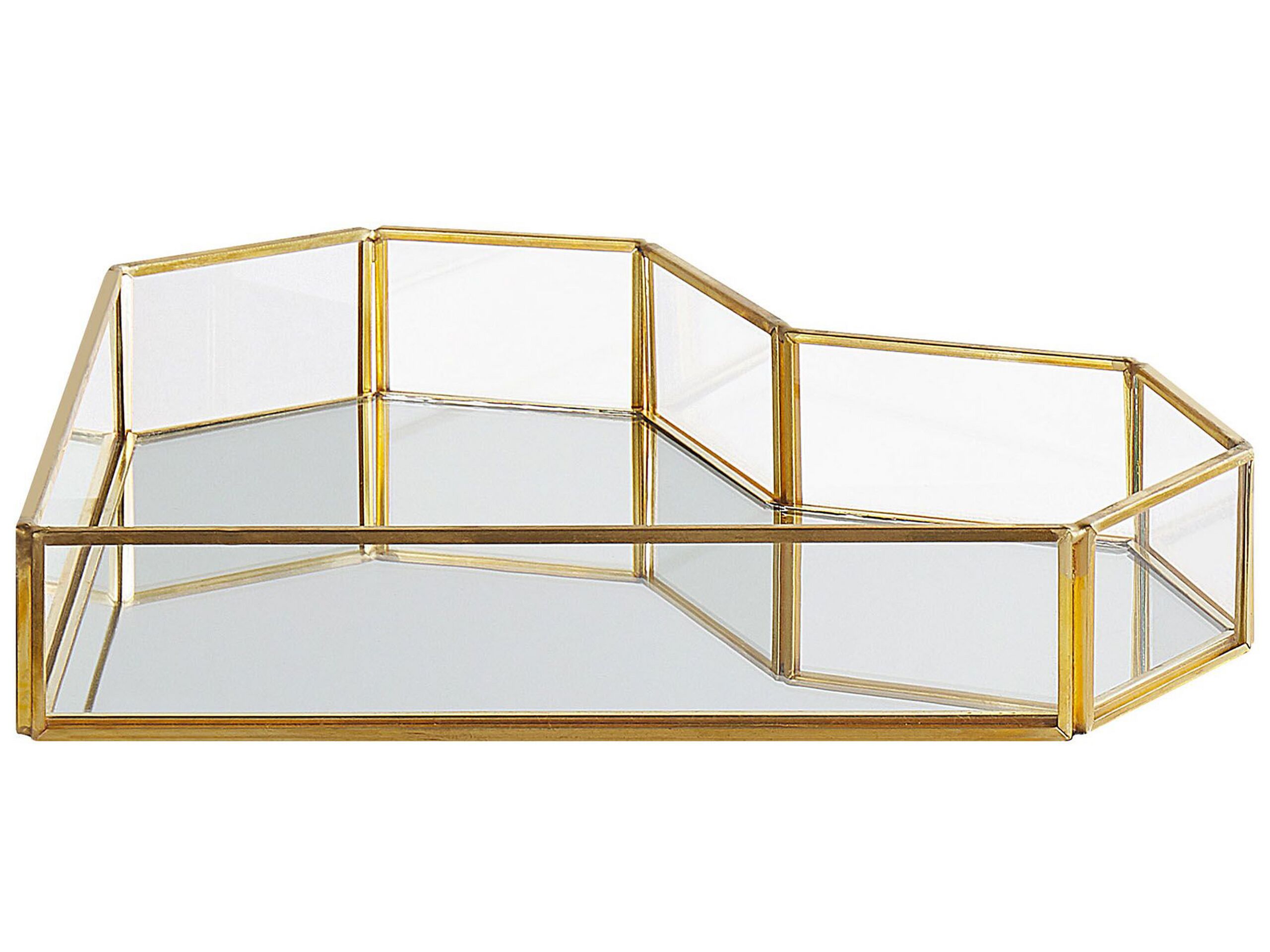 Mirrored Decorative Tray Gold - Gemini Interiors