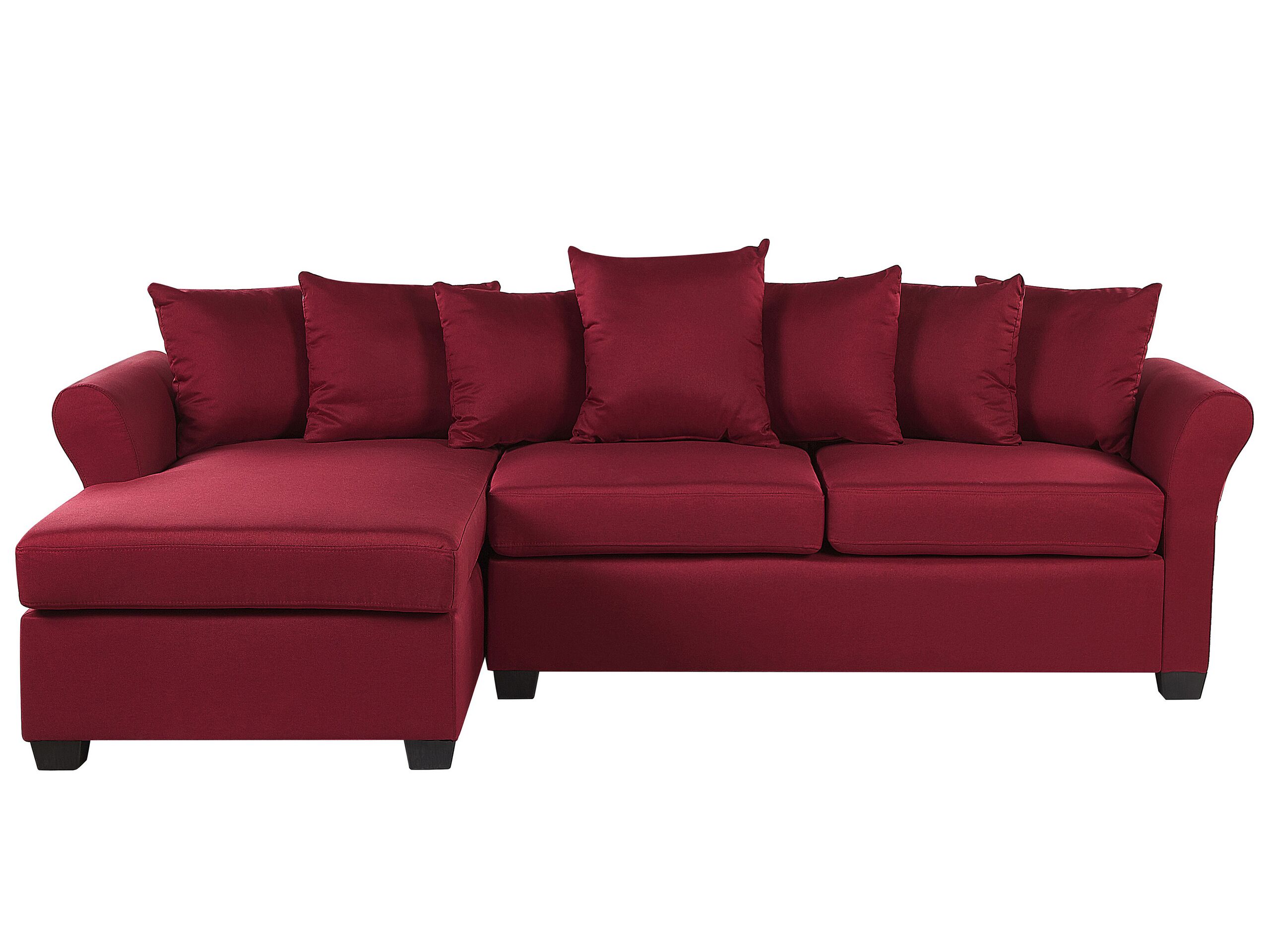 Right Hand Corner Sofa Dark Red VIKNA - Gemini Interiors