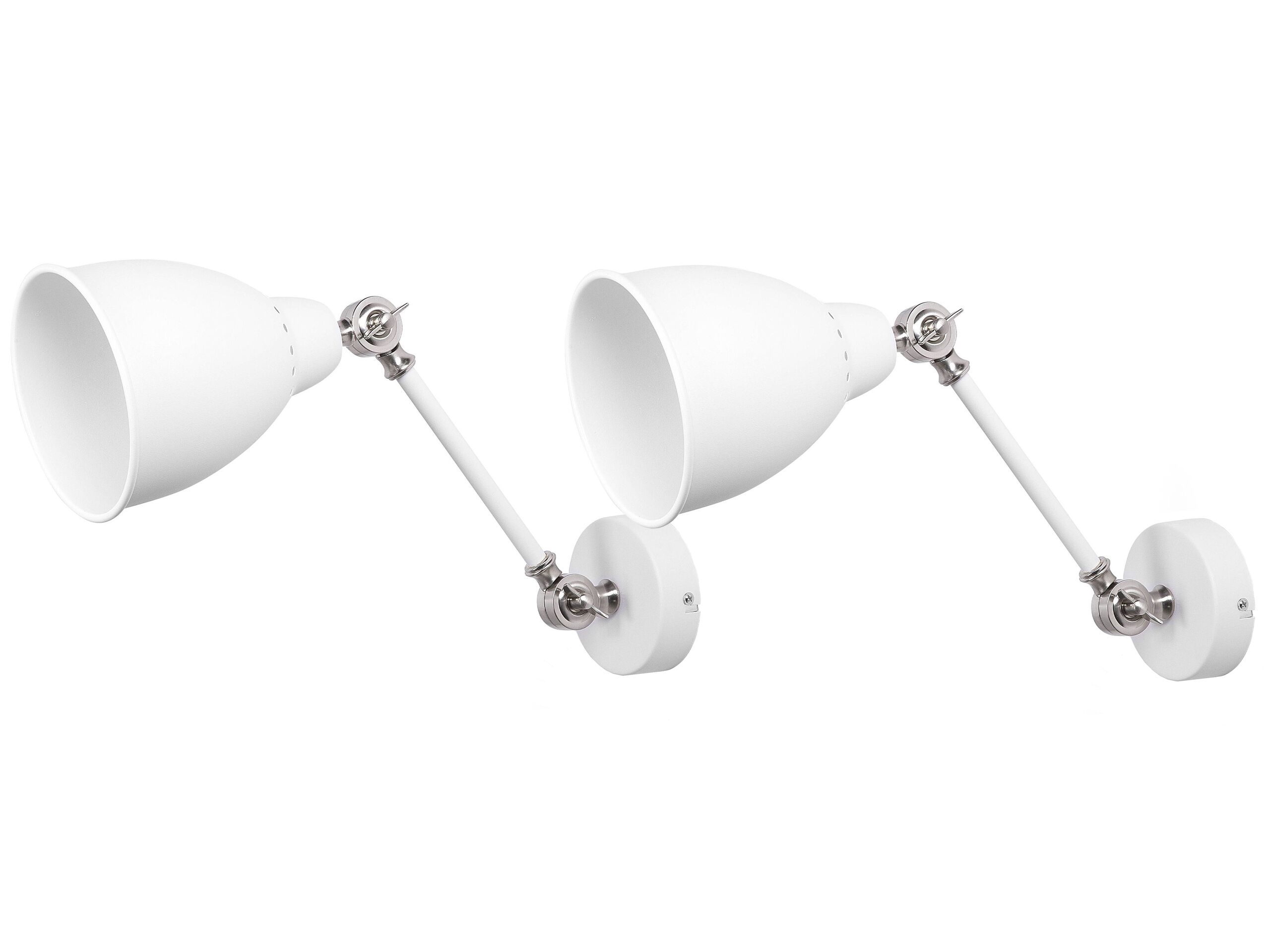 Set of 2 Wall Lights White MISSISSIPPI - Gemini Interiors
