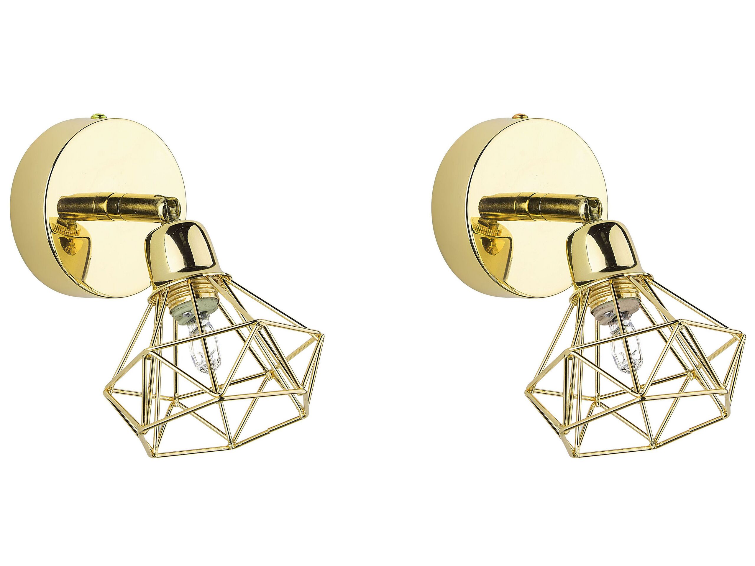 Set of 2 Metal Spotlight Lamps Gold ERMA - Gemini Interiors