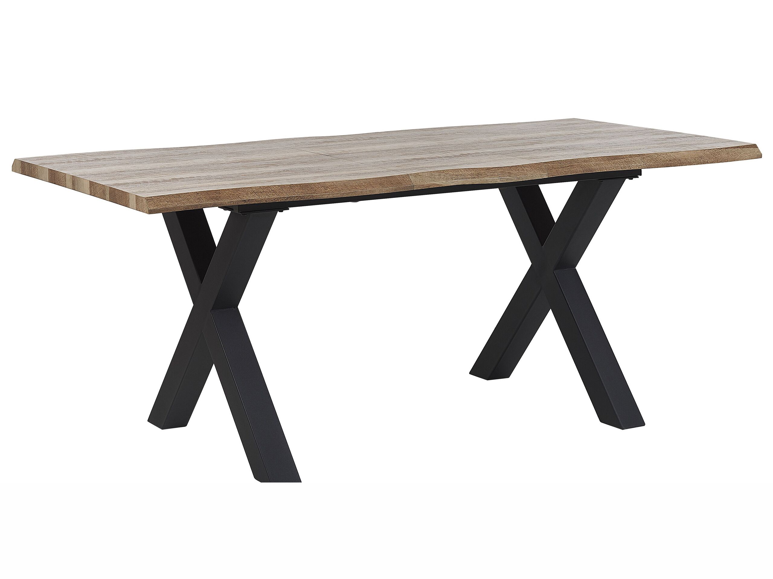 Extending Dining Table 140/180 x 90 cm Light Wood and Black BRONSON - Gemini Interiors