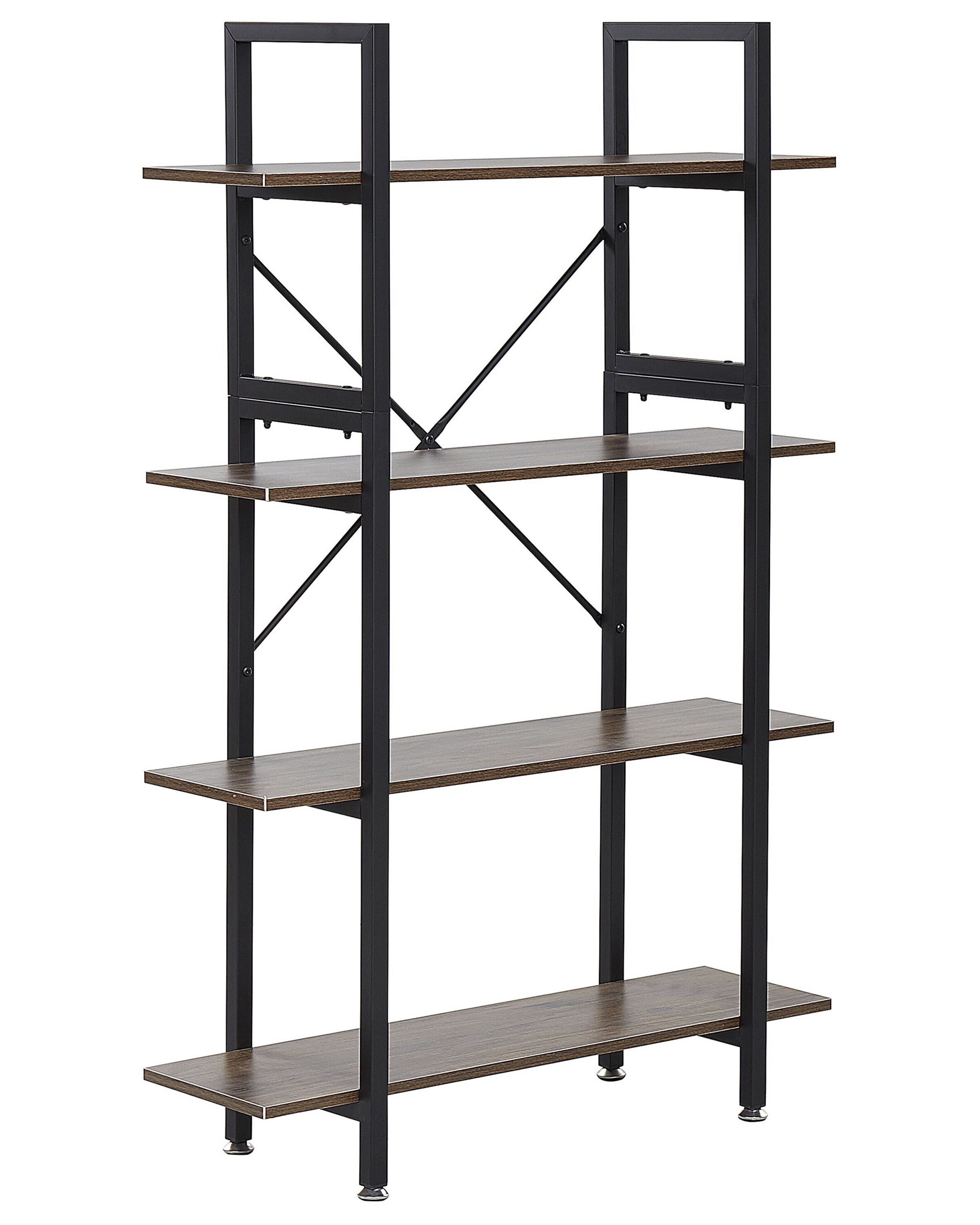 4 Tier Bookcase Dark Wood DARBY - Gemini Interiors