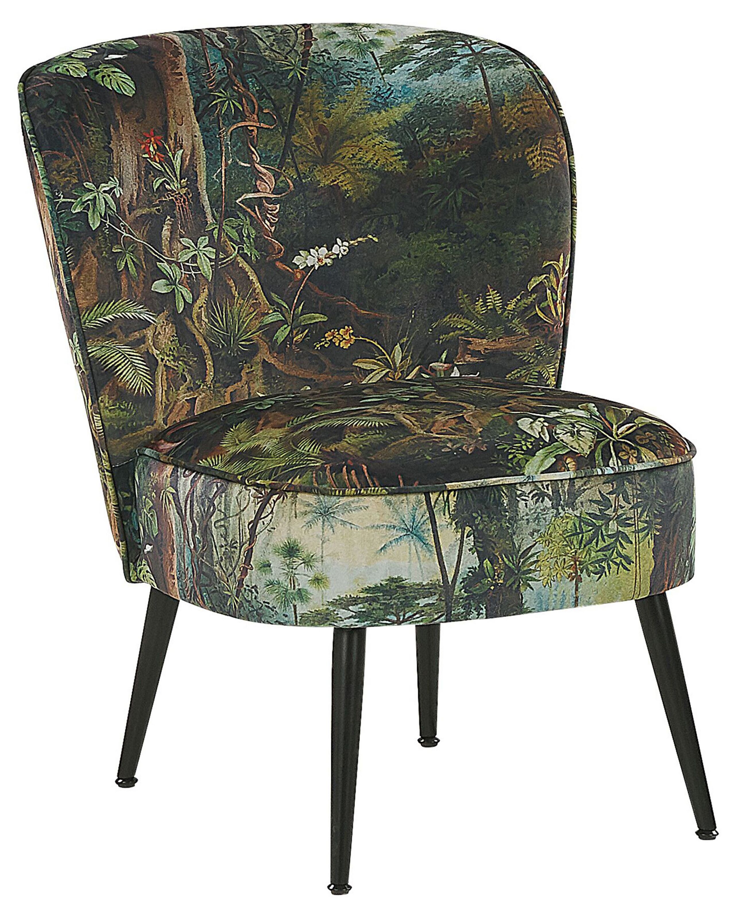Fabric Armchair Jungle Print Dark Green VOSS - Gemini Interiors