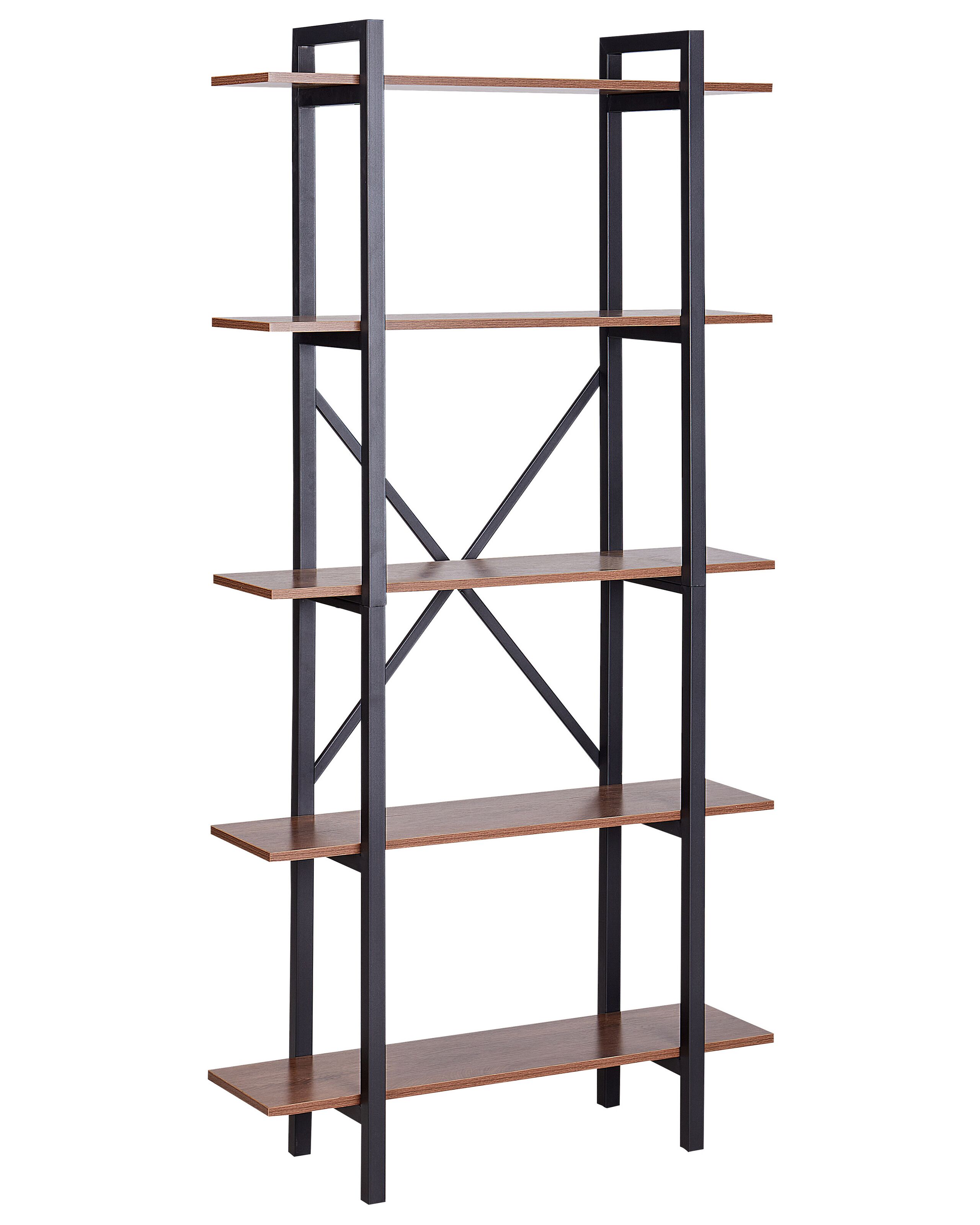 5 Tier Bookcase Dark Wood DARBY - Gemini Interiors