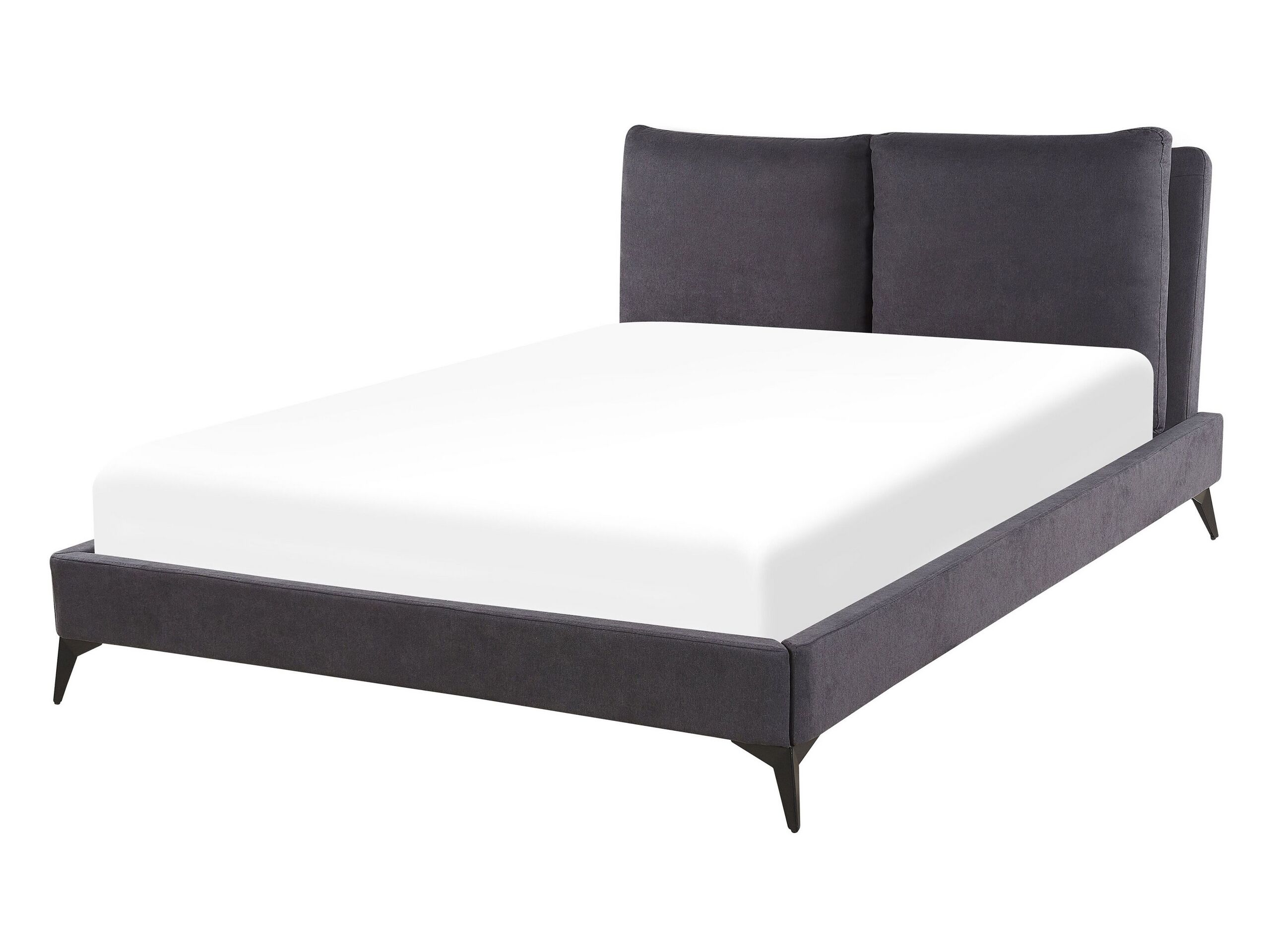 Velvet EU Double Size Bed Dark Grey MELLE - Gemini Interiors