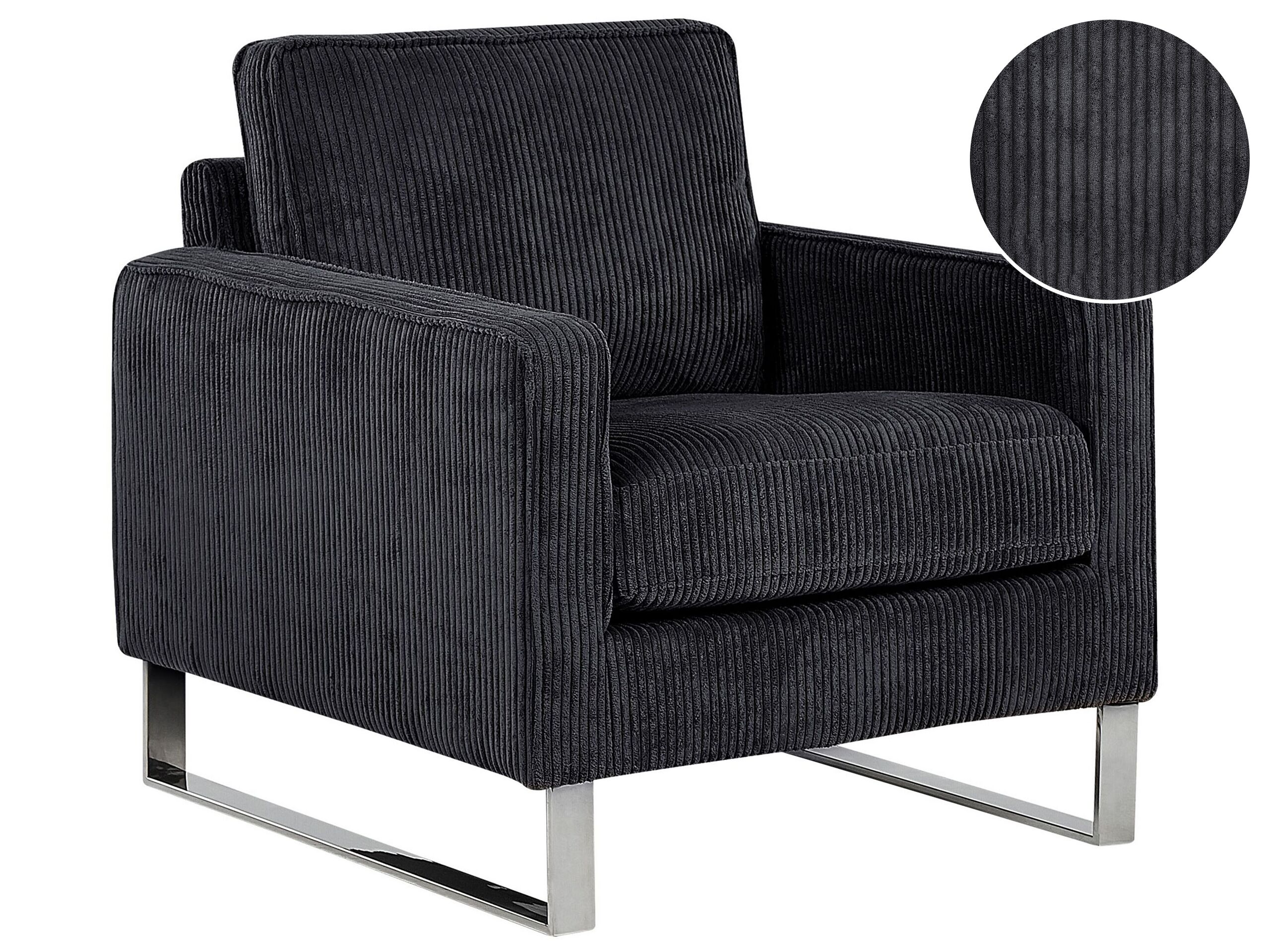 Jumbo Cord Armchair Black VIND - Gemini Interiors