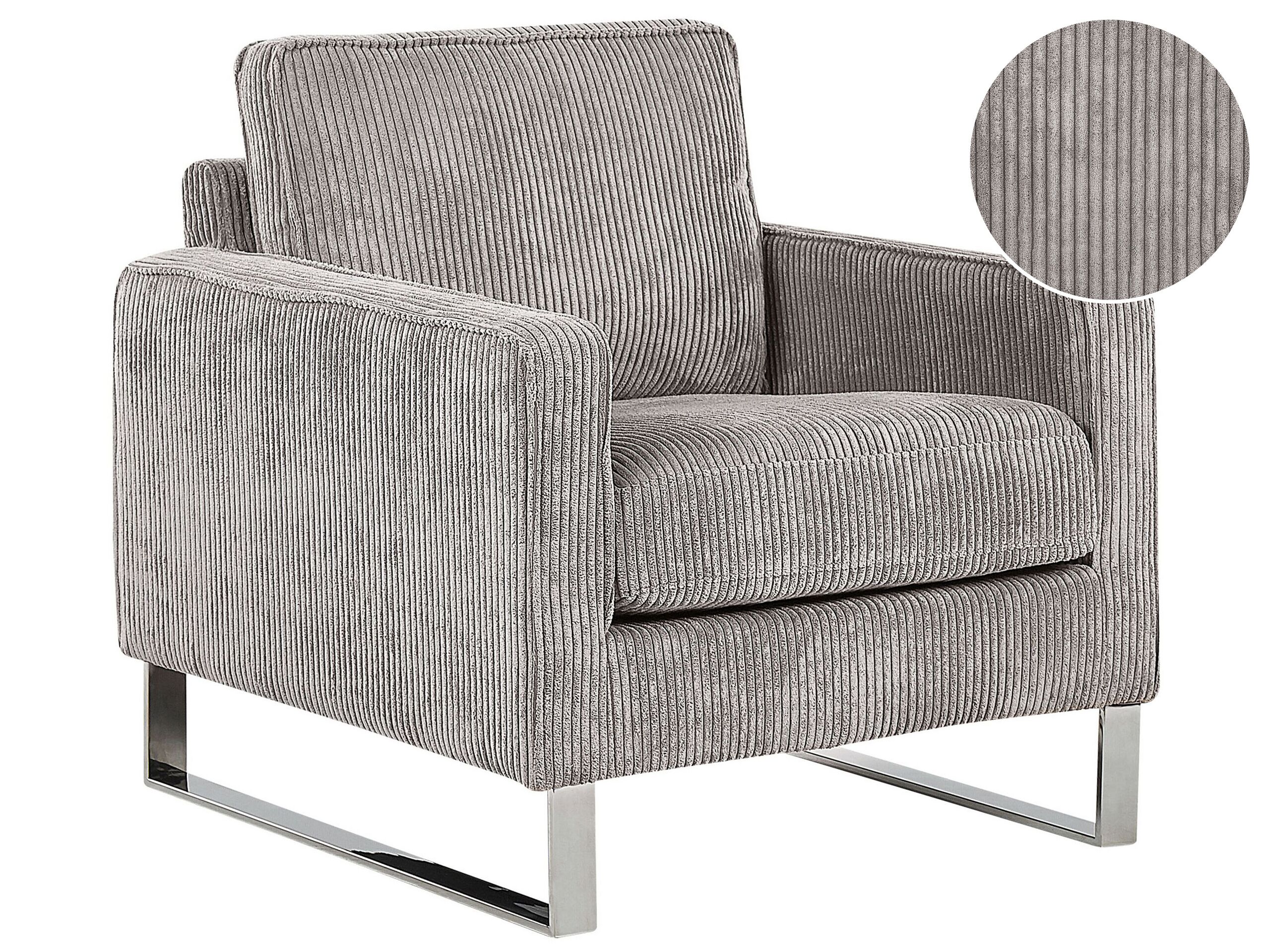 Jumbo Cord Armchair Grey VIND - Gemini Interiors