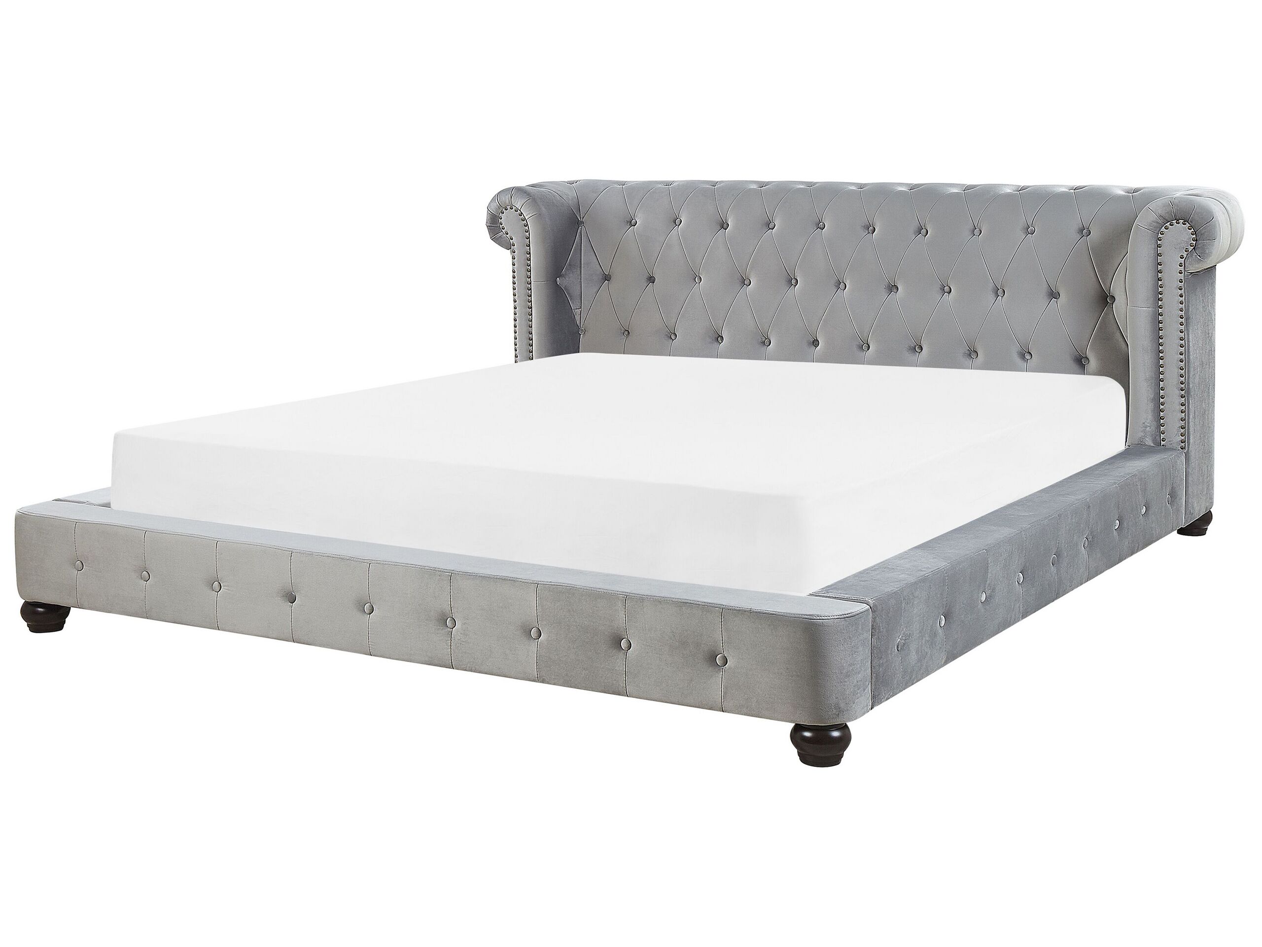 Velvet EU Super King Size Bed Grey CAVAILLON - Gemini Interiors