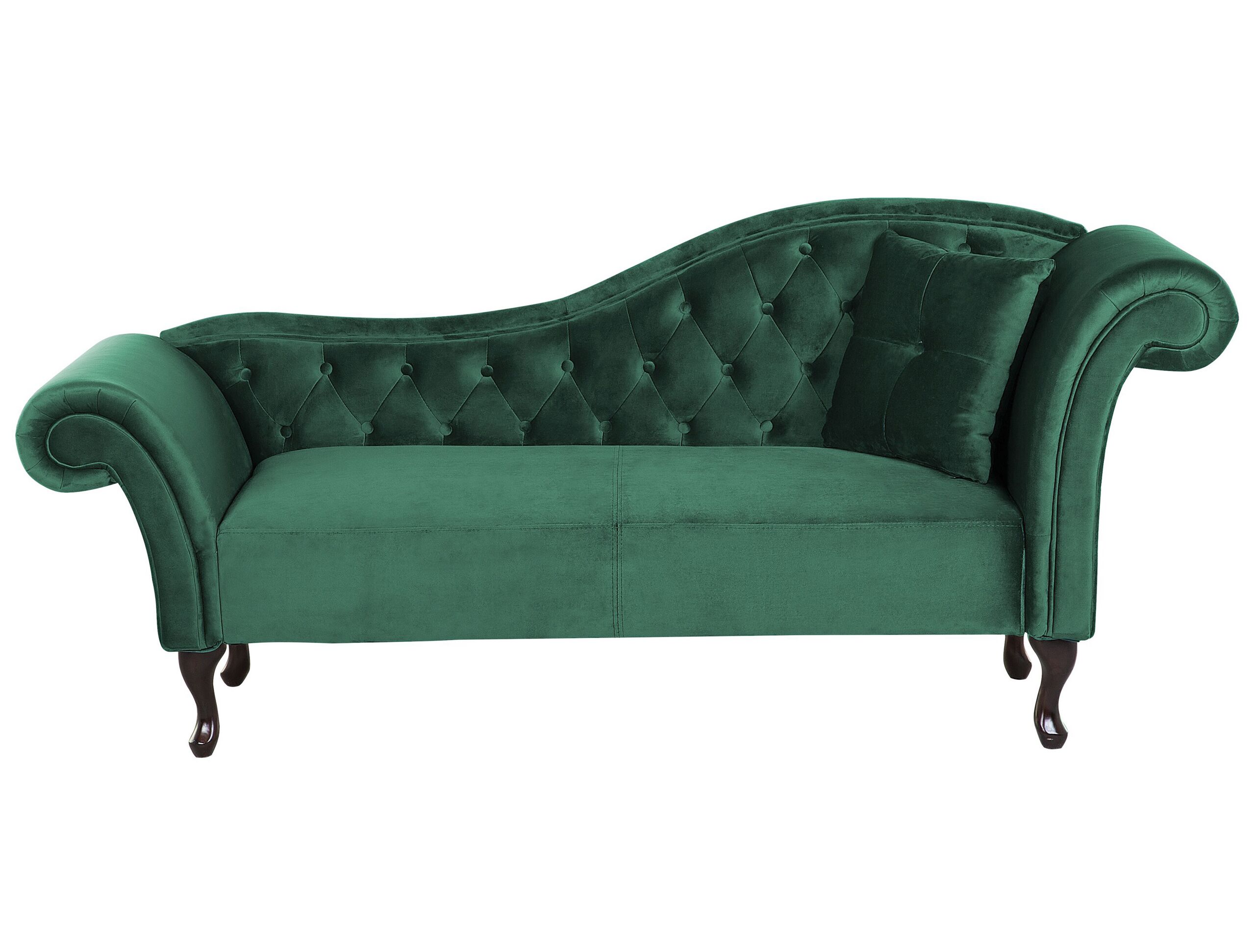 Right Hand Chaise Lounge Velvet Dark Green LATTES - Gemini Interiors