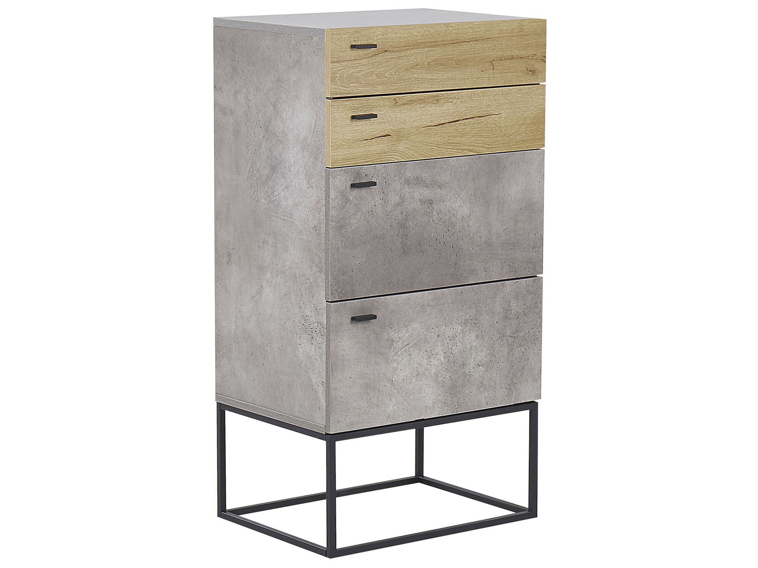 BROOKS Grey Chest of Drawers - Tallboy, Medium-sized, 4 Drawers - Gemini Interiors