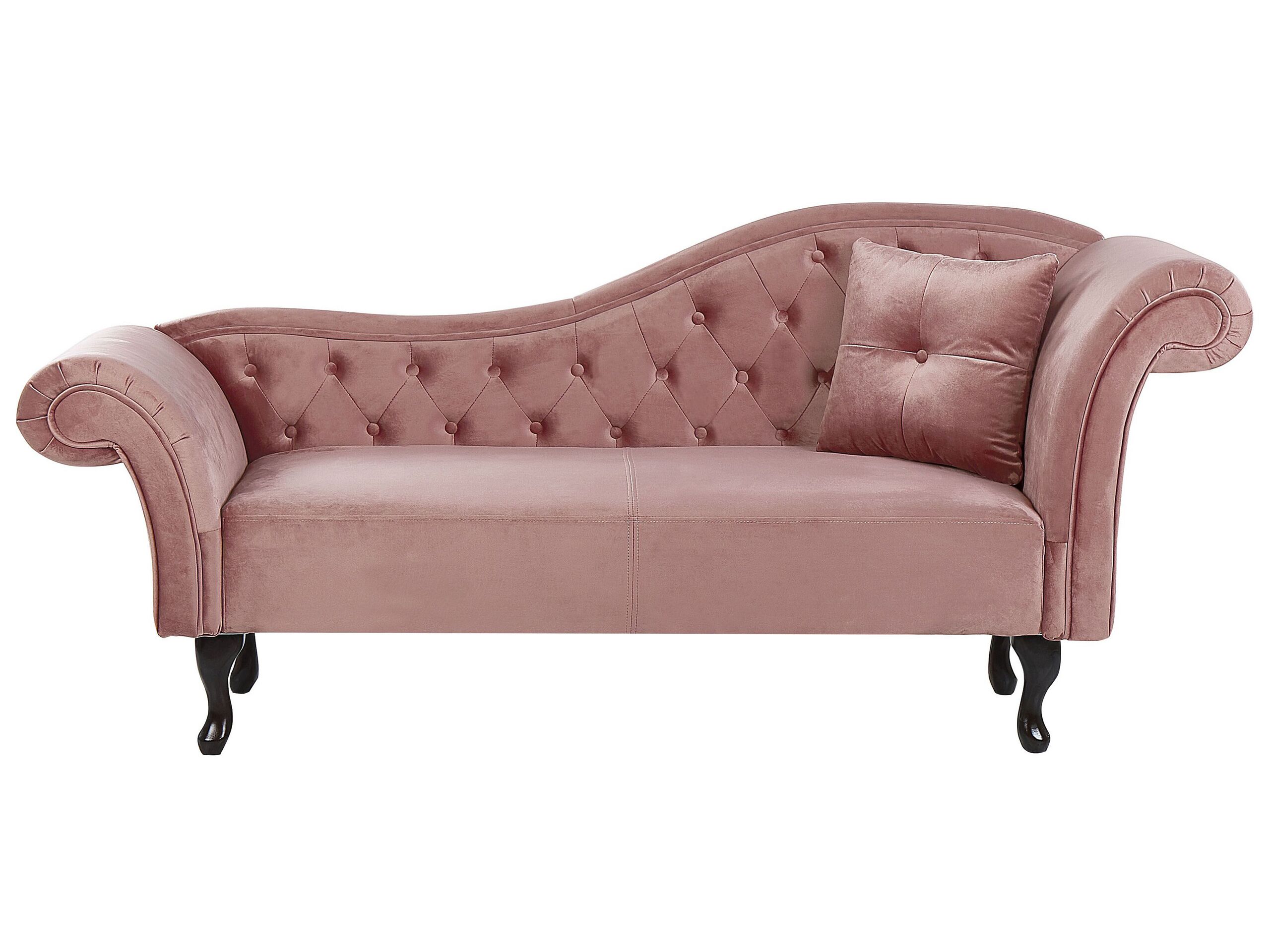 Right Hand Chaise Lounge Velvet Pink LATTES - Gemini Interiors
