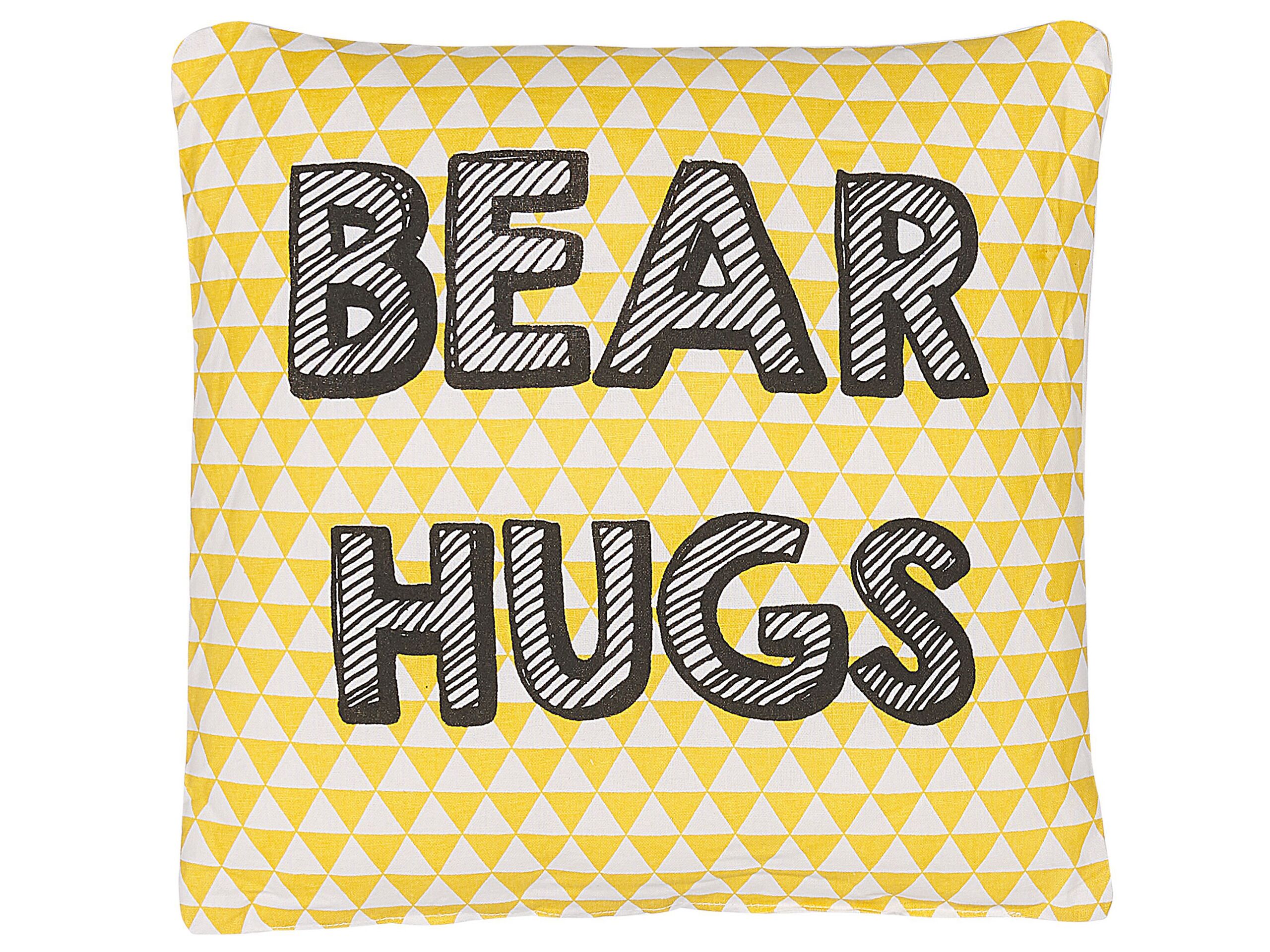 Cotton Kids Cushion Print 40x40cm Yellow - Gemini Interiors