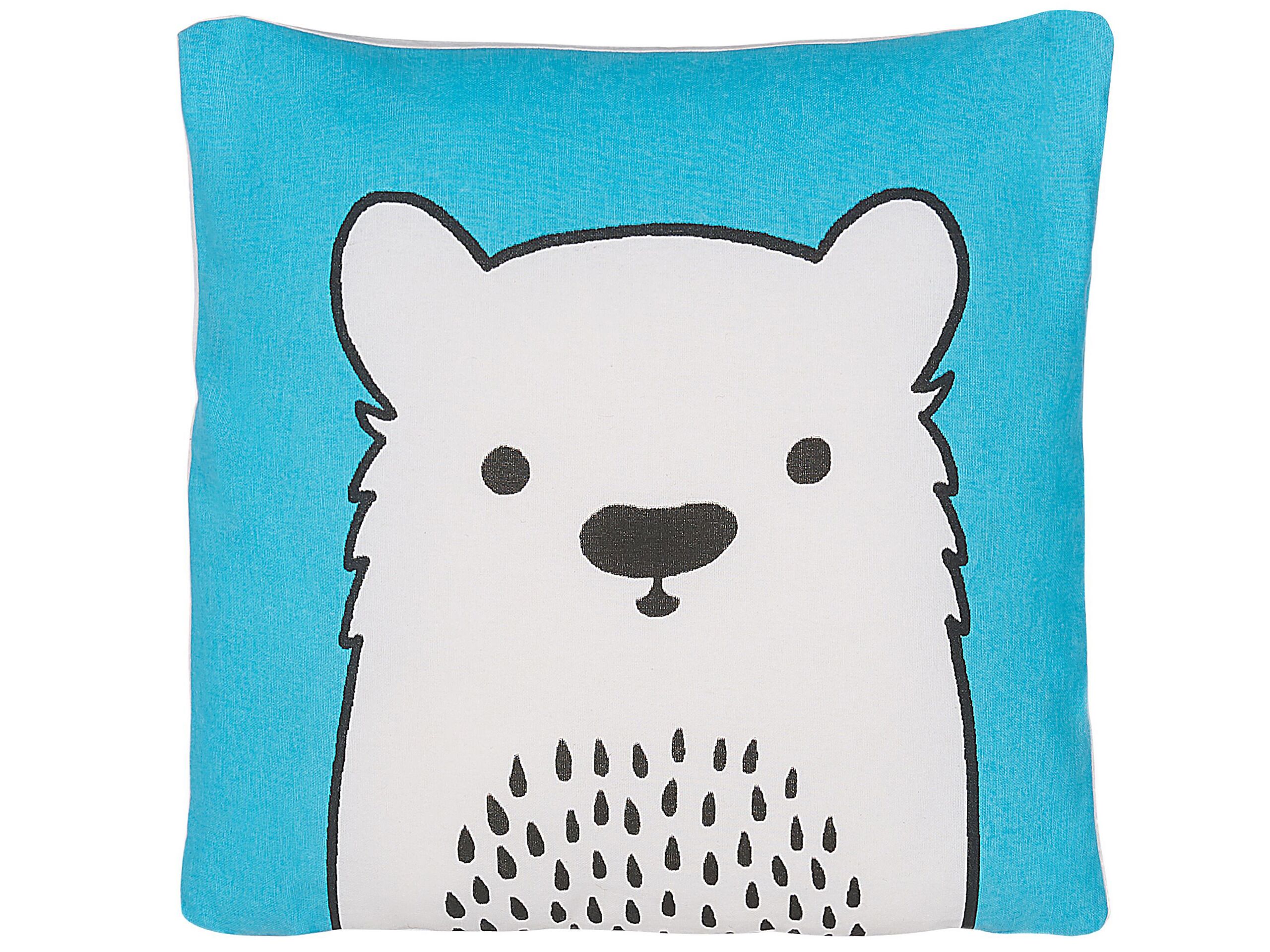 Cotton Kids Cushion Bear 45x45cm Blue - Gemini Interiors