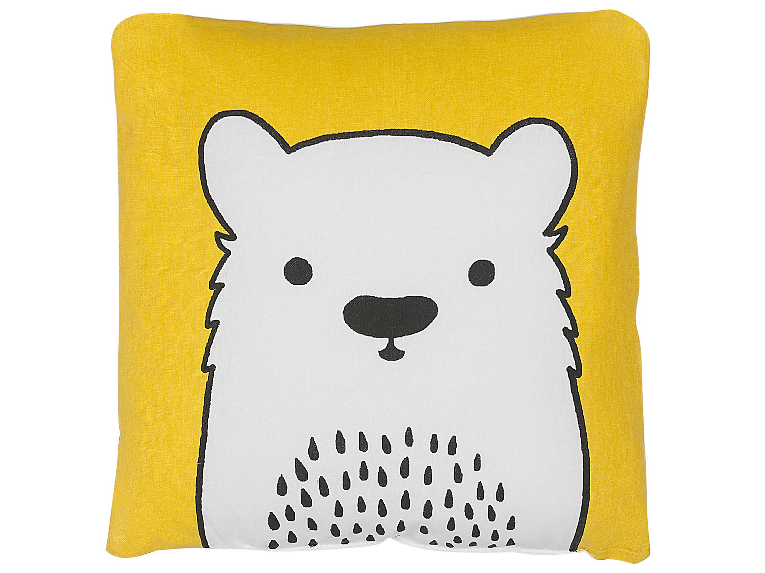 Cotton Kids Cushion Bear 45x45cm Yellow - Gemini Interiors