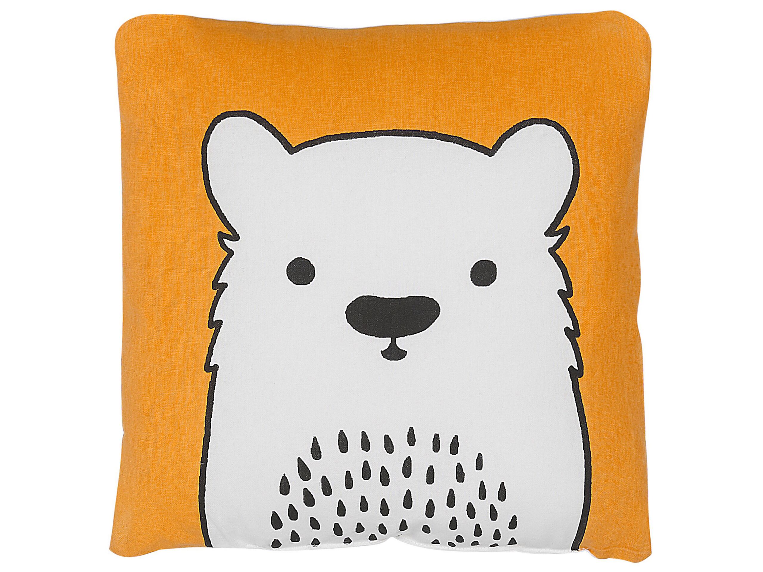 Cotton Kids Cushion Bear 45x45cm Orange - Gemini Interiors