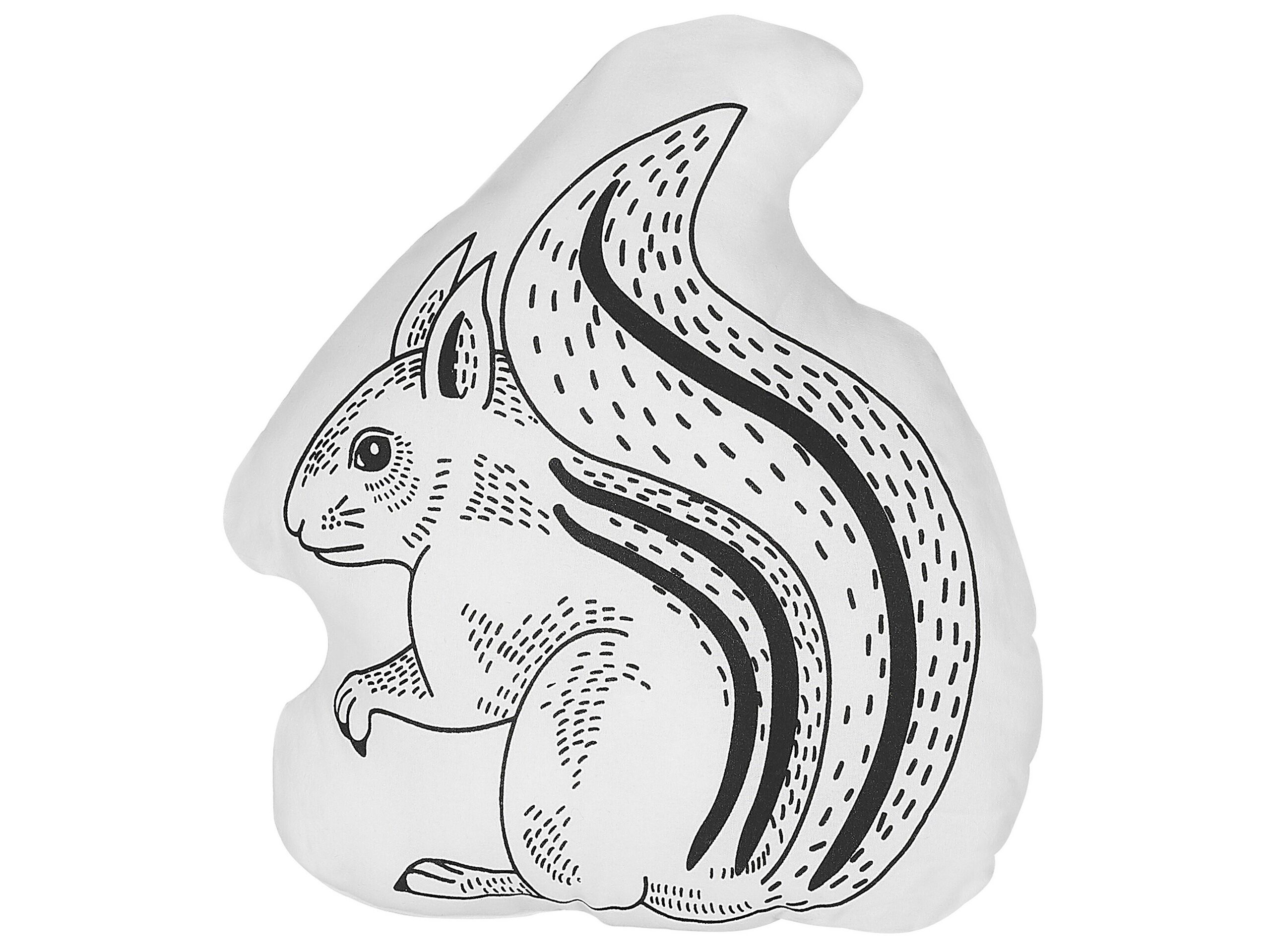 Cotton Kids Cushion Squirrel 42x48cm Black and White - Gemini Interiors