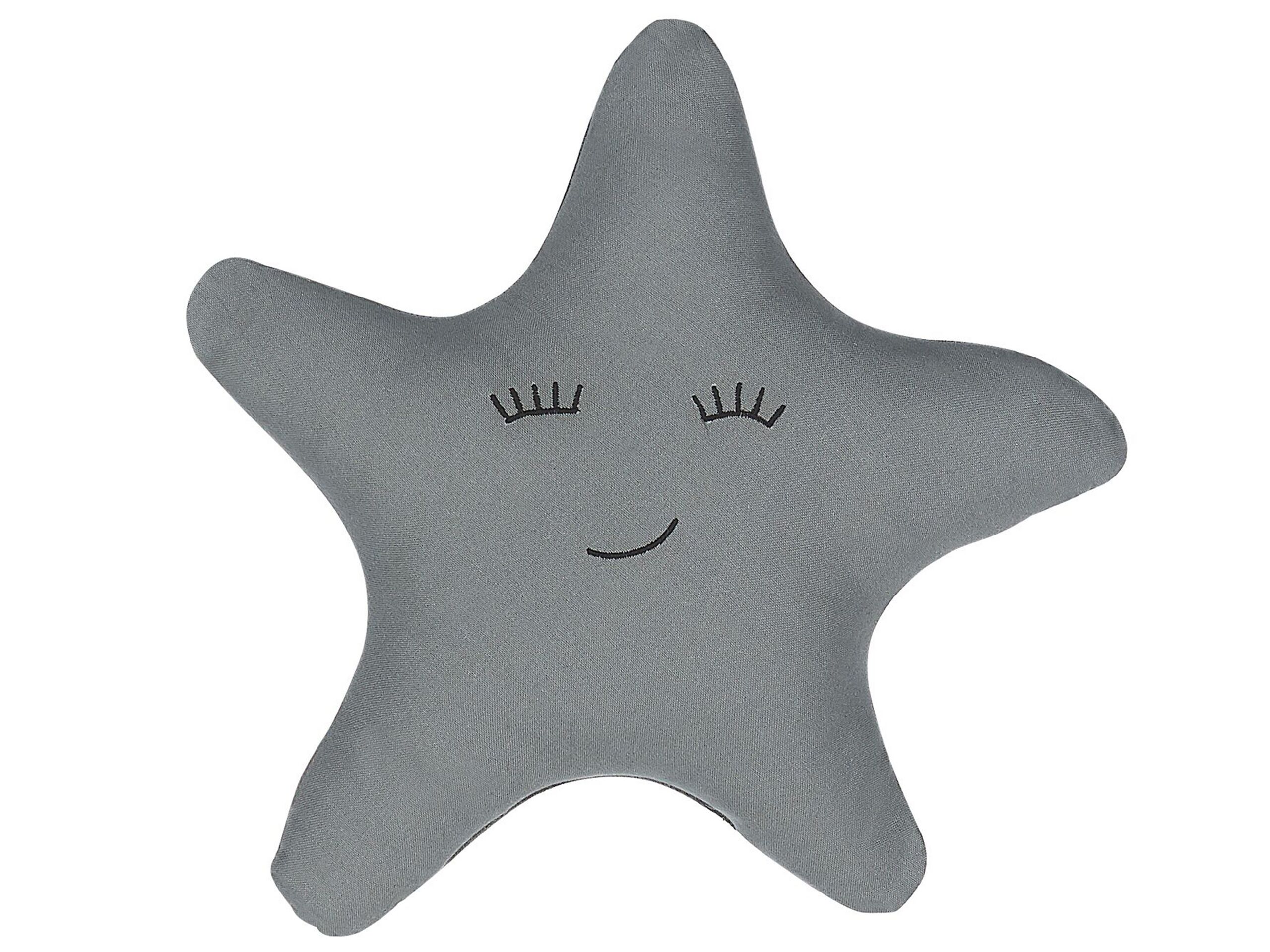 Cotton Kids Cushion Star 40x40cm Grey - Gemini Interiors