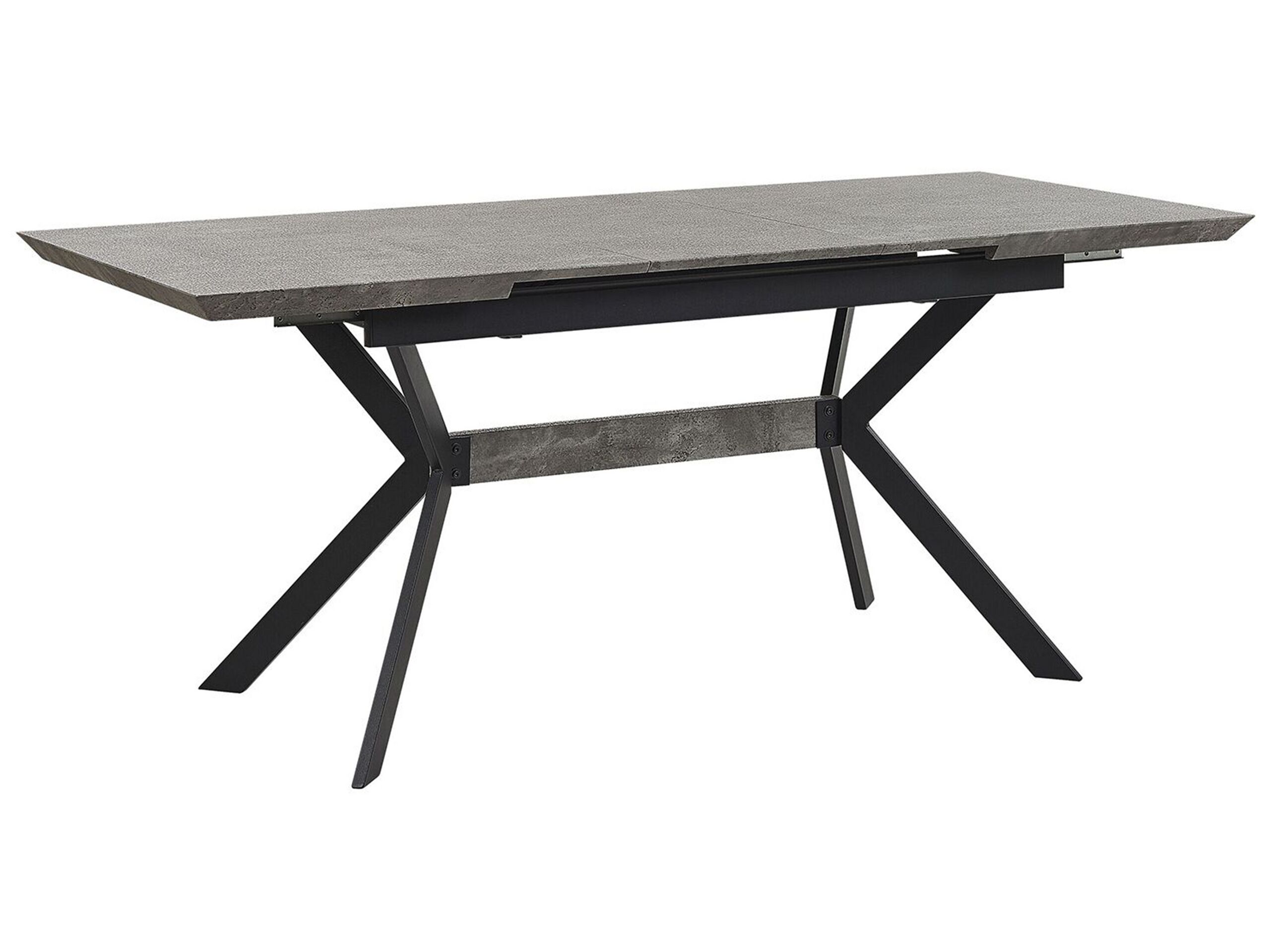Extending Dining Table 140/180 x 80 cm Grey and Black BENSON - Gemini Interiors