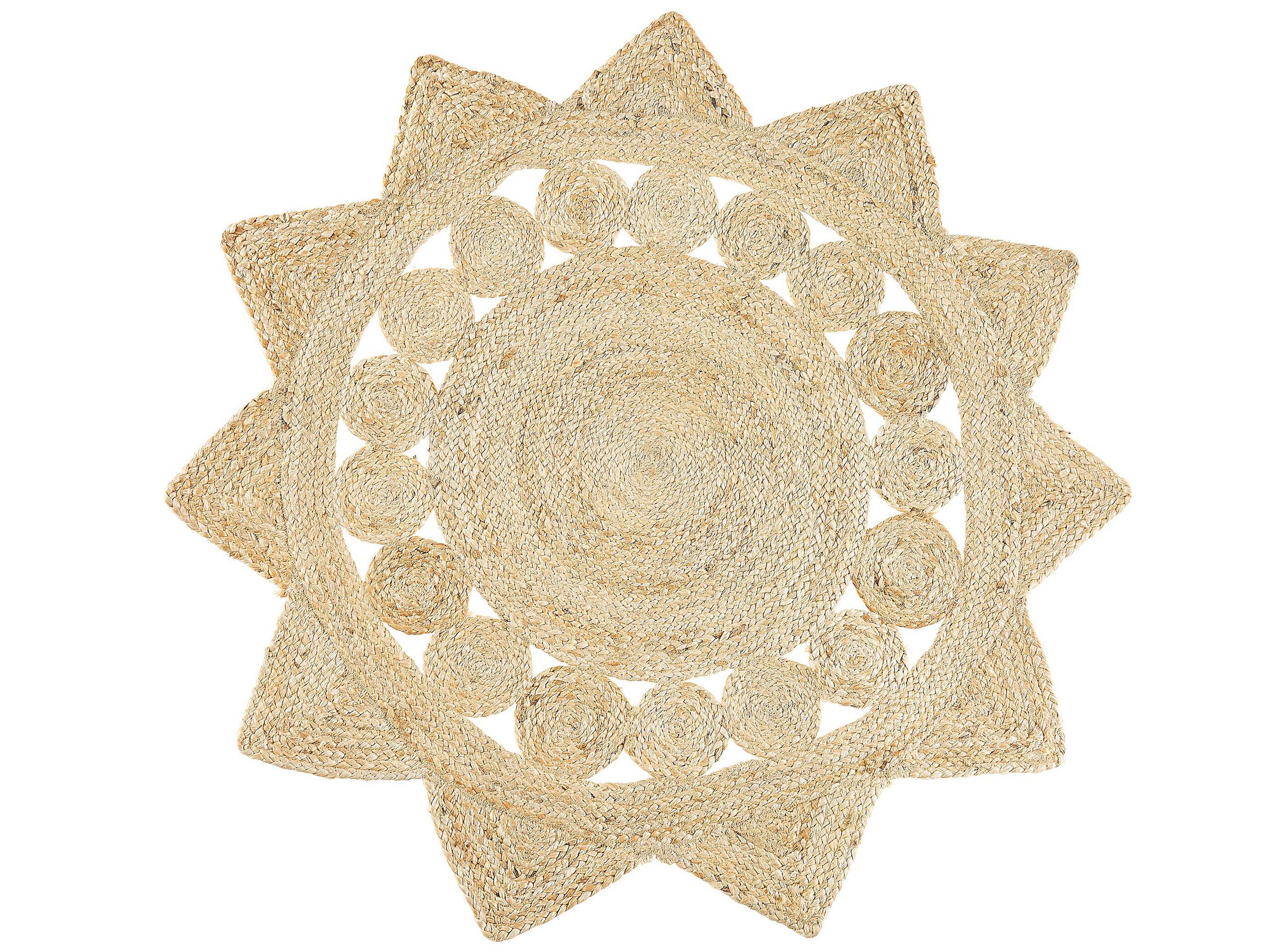 Round Jute Area Rug 120cm Beige - Gemini Interiors
