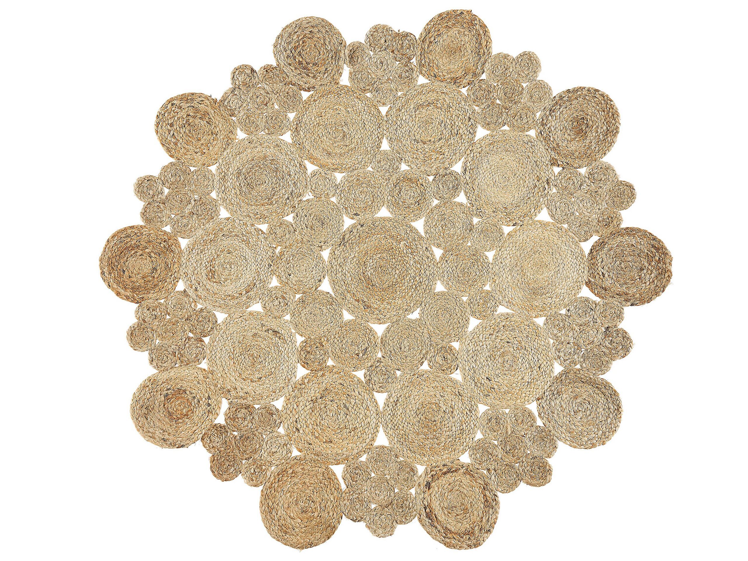 Round Jute Area Rug 135cm Beige - Gemini Interiors